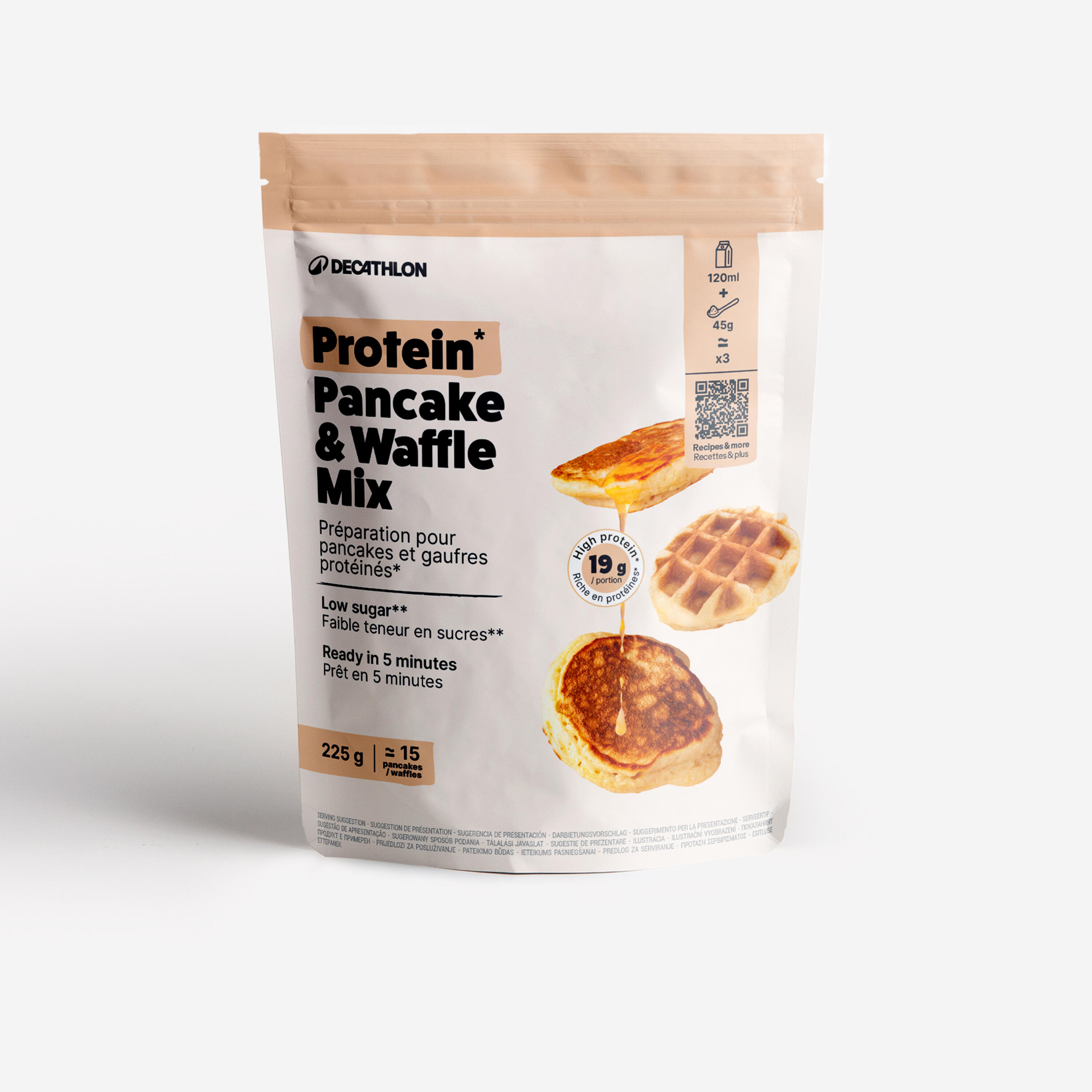 Préparation en poudre pour gaufres et pancakes protéinés 225g