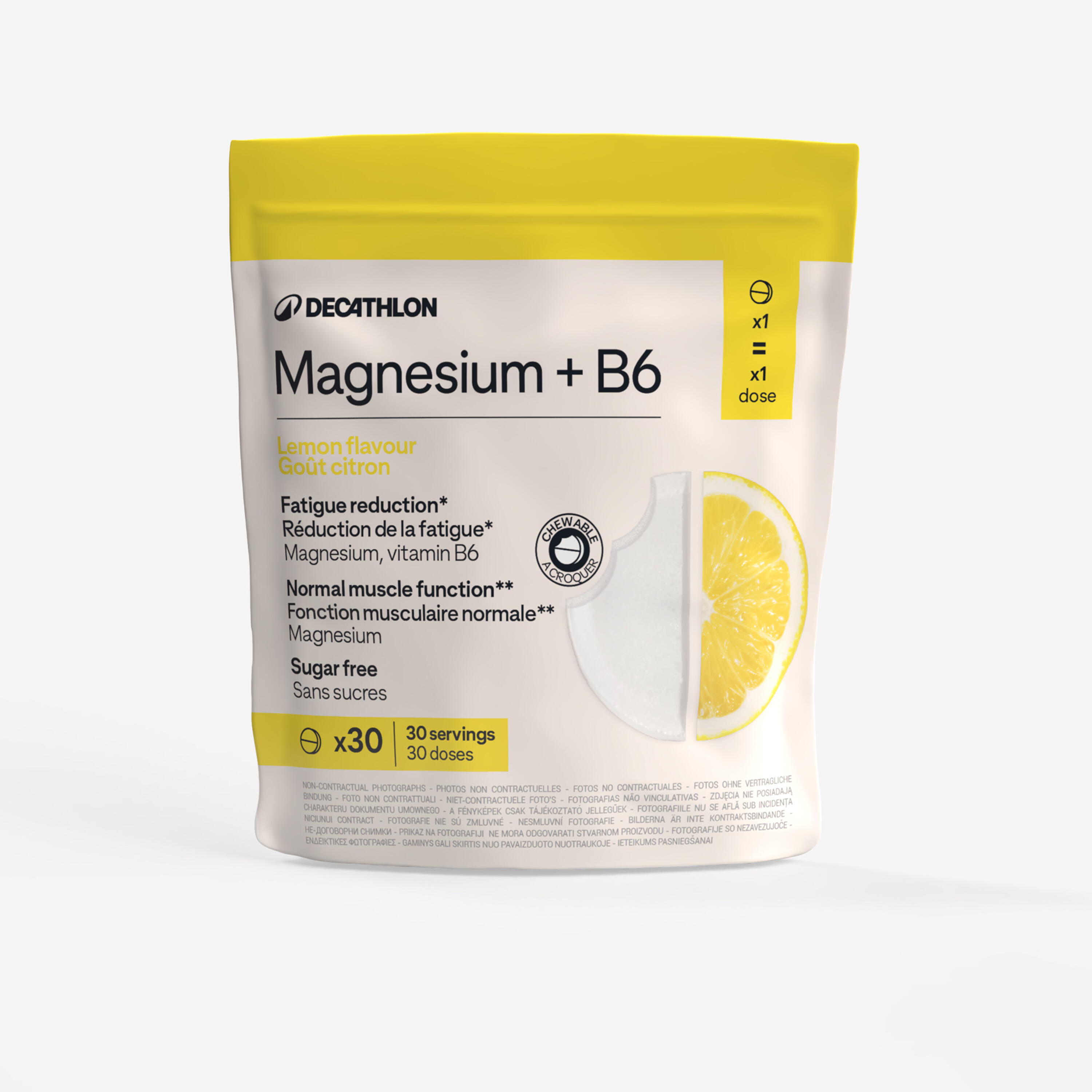 Magnésium + B6 sans sucres arômes naturels citron, 30 comprimés