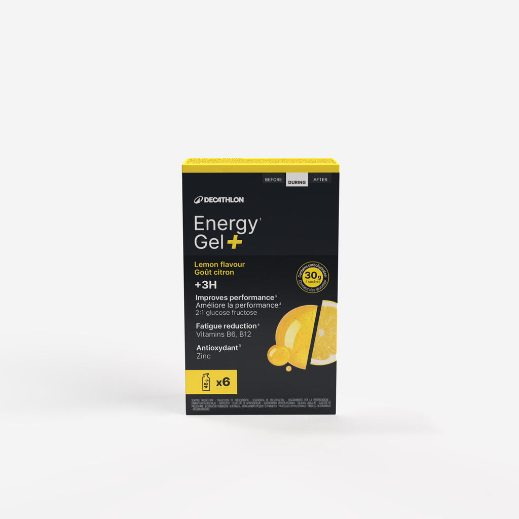 Energiageel Energy Gel+ (üle 3 tunni), sidrunimaitseline, 6 tk