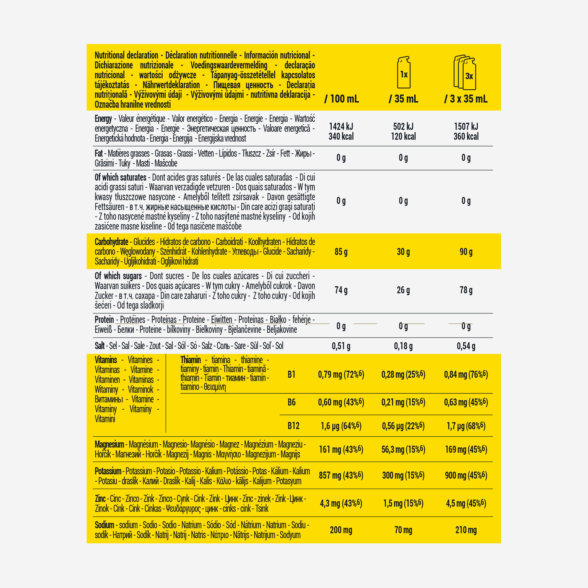 Gel énergétique plus de 3 heures citron, Energy Gel + x20 4/8