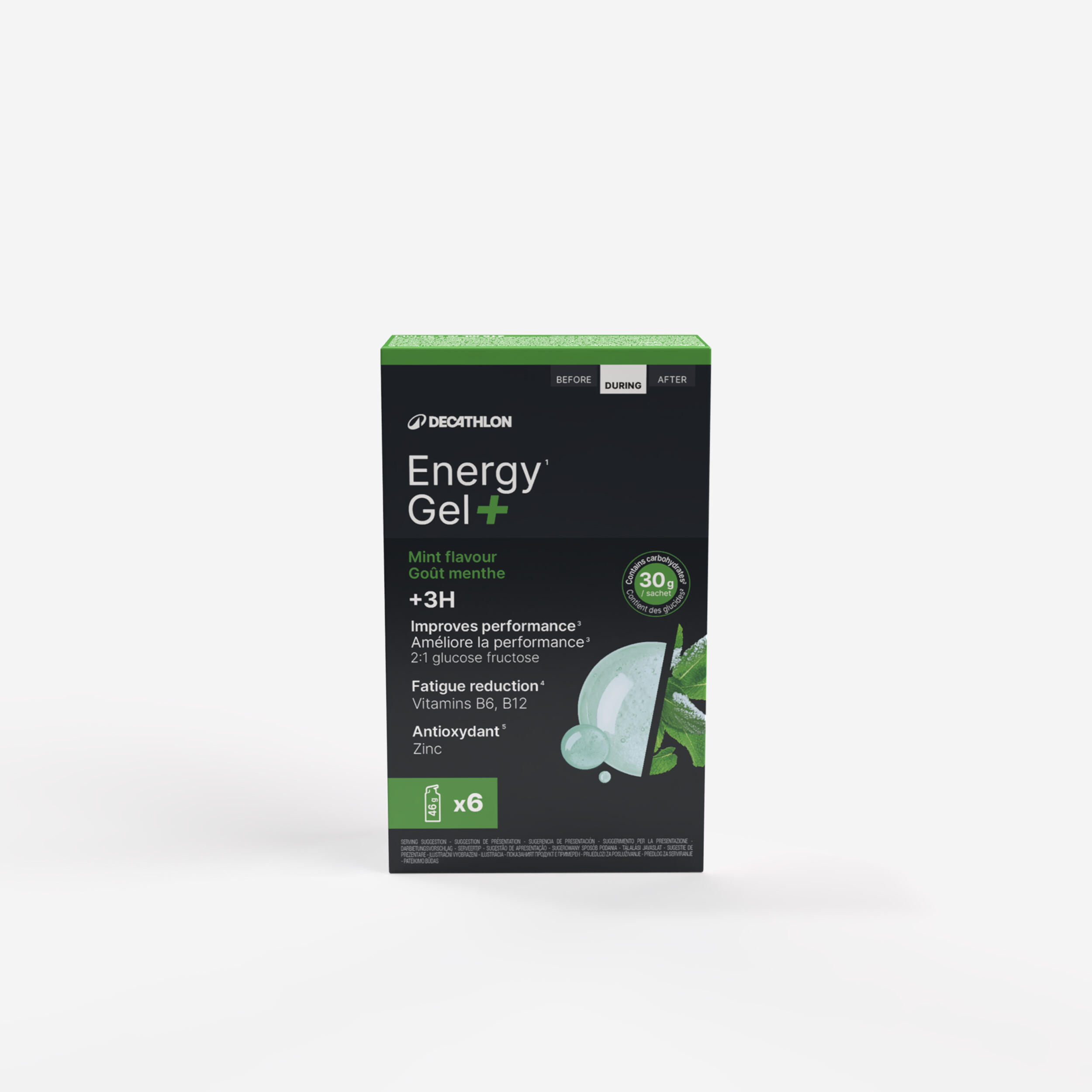 DECATHLON Energetický gél Energy Gel + mäta 6 ks