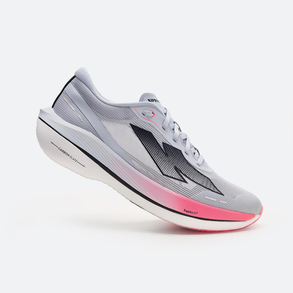 Chaussures de running carbone homme, Kiprun Kipstorm Challenger bleu et rose
