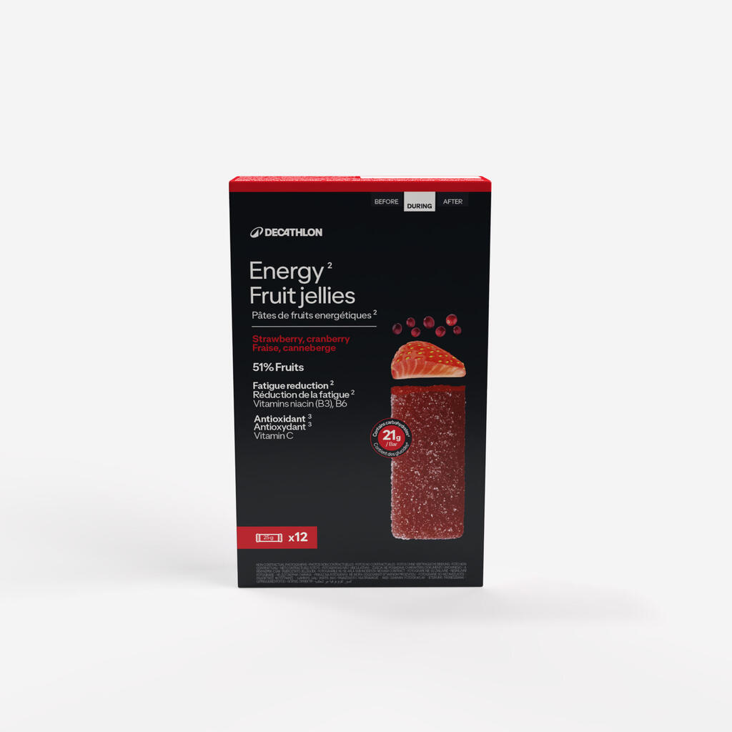 Energijski žele z okusom jagode, brusnic in acerole (12 x 25 g) 