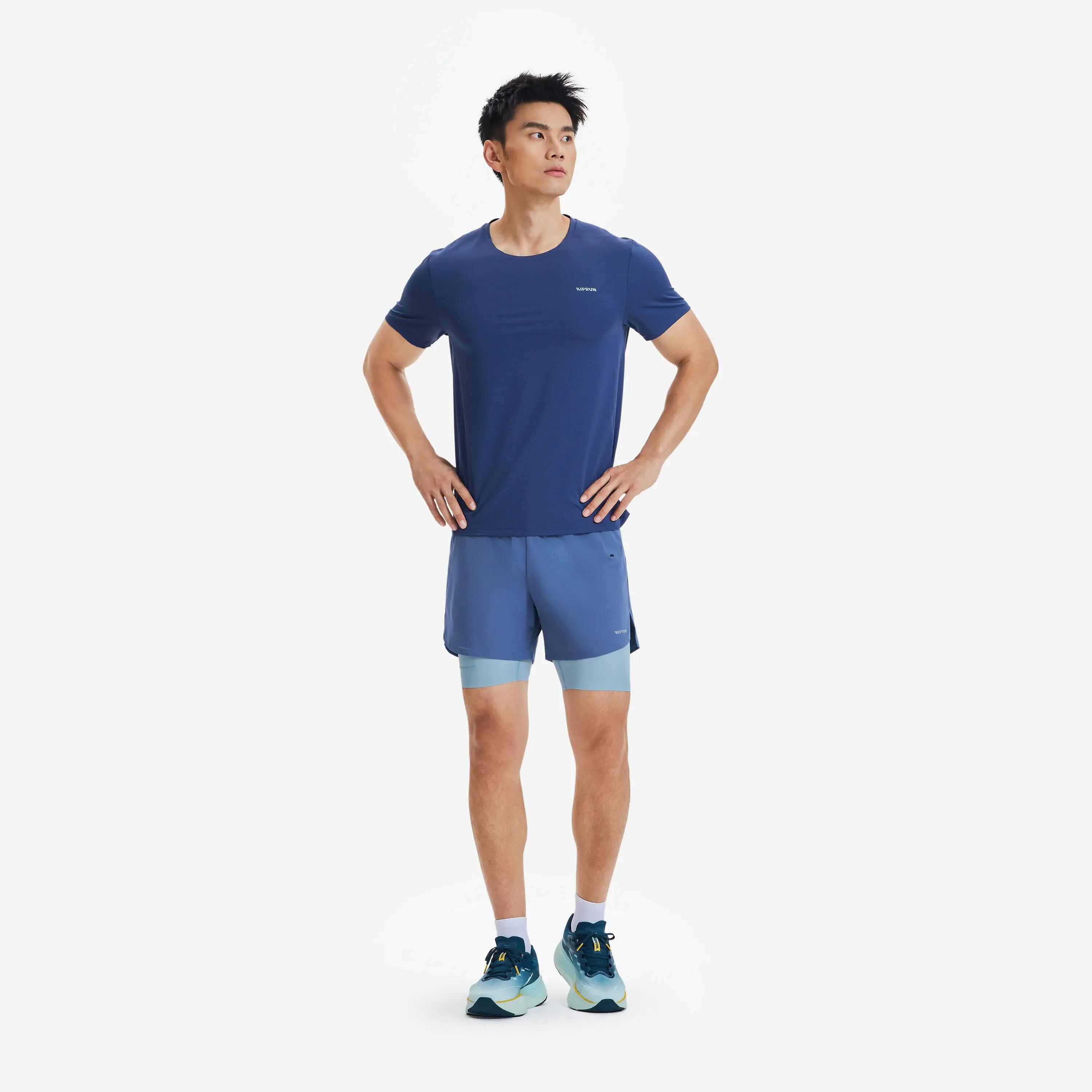 Erkek 2'si 1 Arada Koşu Şortu - Mavi - KIPRUN Run 500 Confort 5/18