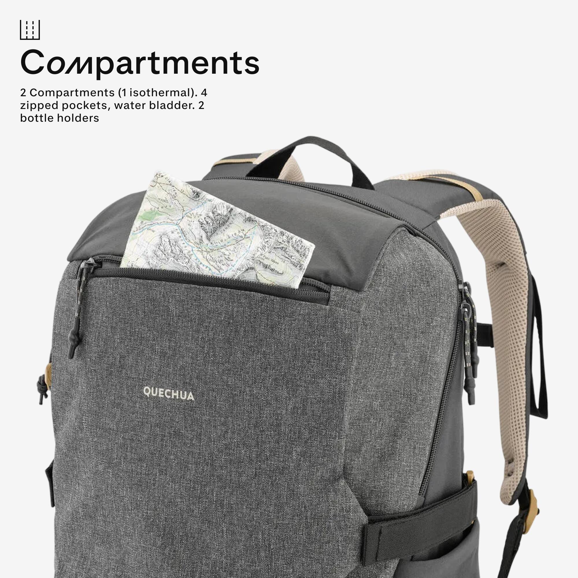 Arpenaz 500 30L insulated hiking backpack - Ice grey