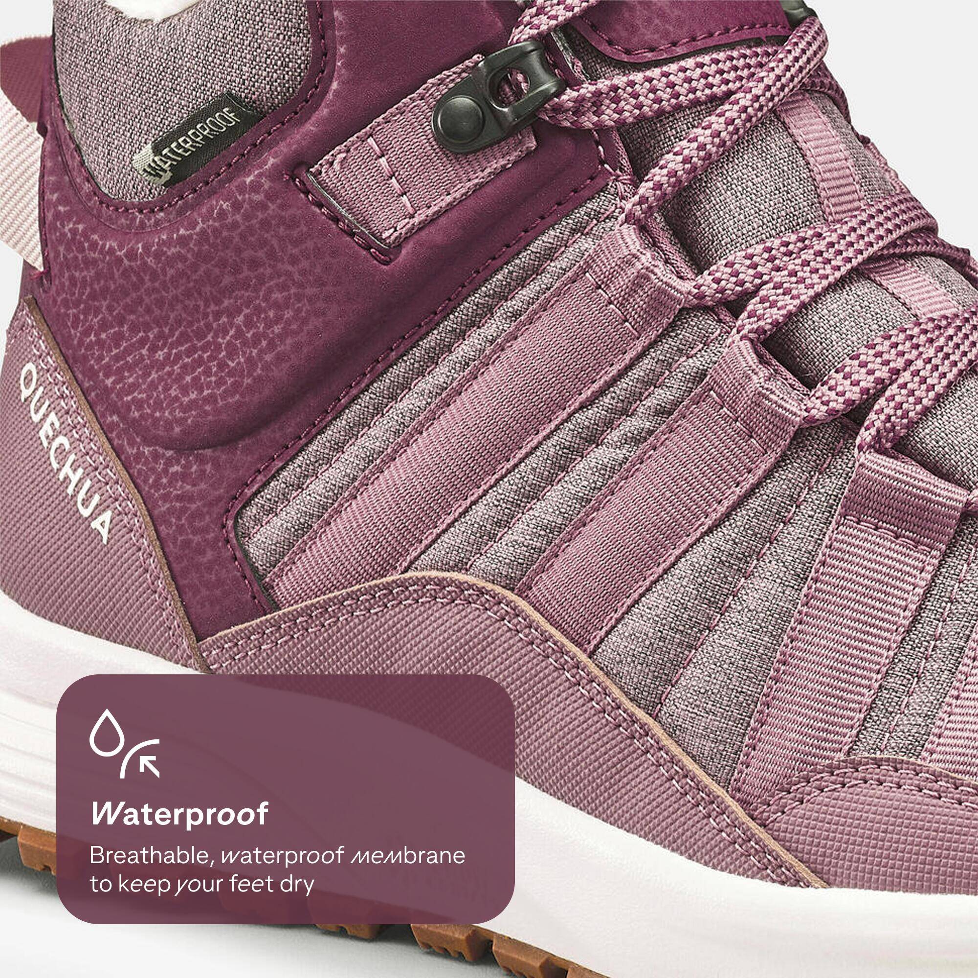 Women's Warm and Waterproof Hiking Boots NH500 Mid - Burgundy -  4