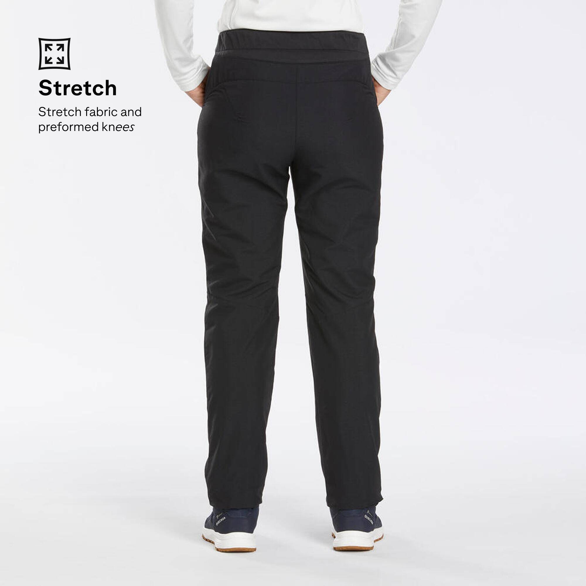Women’s Warm Water-Repellent Hiking Trousers NH100 - Black -  4
