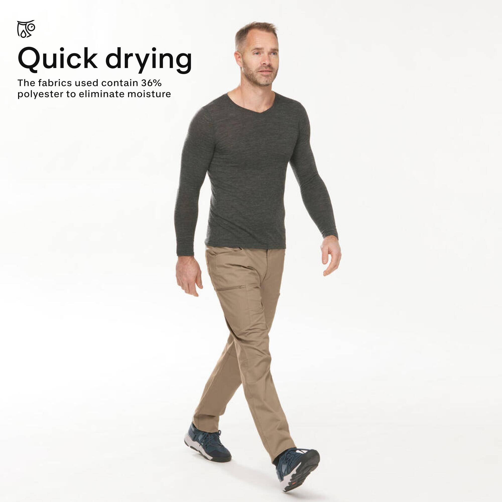 Men Light Cargo Pant Light Brown - NH500 -  2