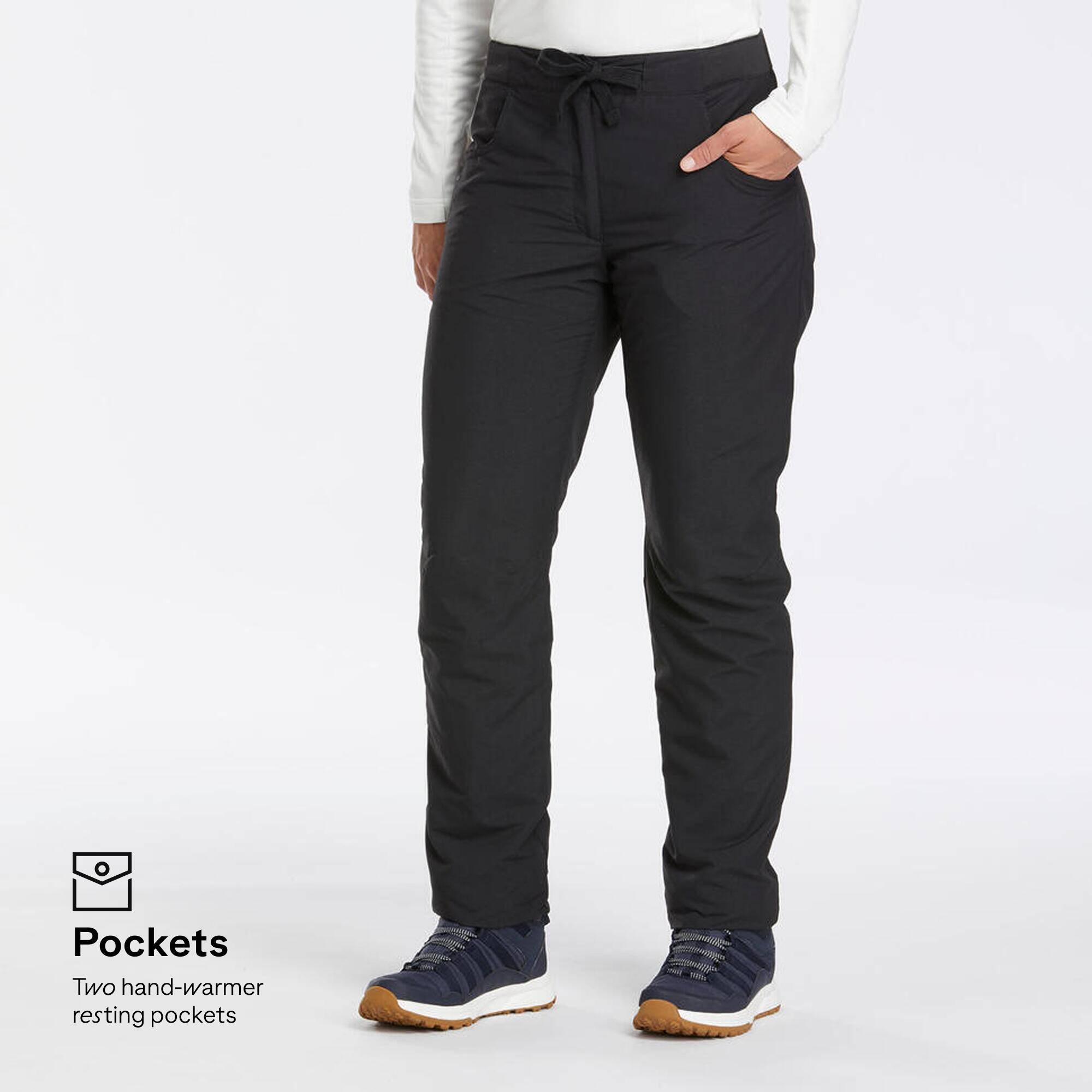 Women’s Warm Water-Repellent Hiking Trousers NH100 - Black -  2