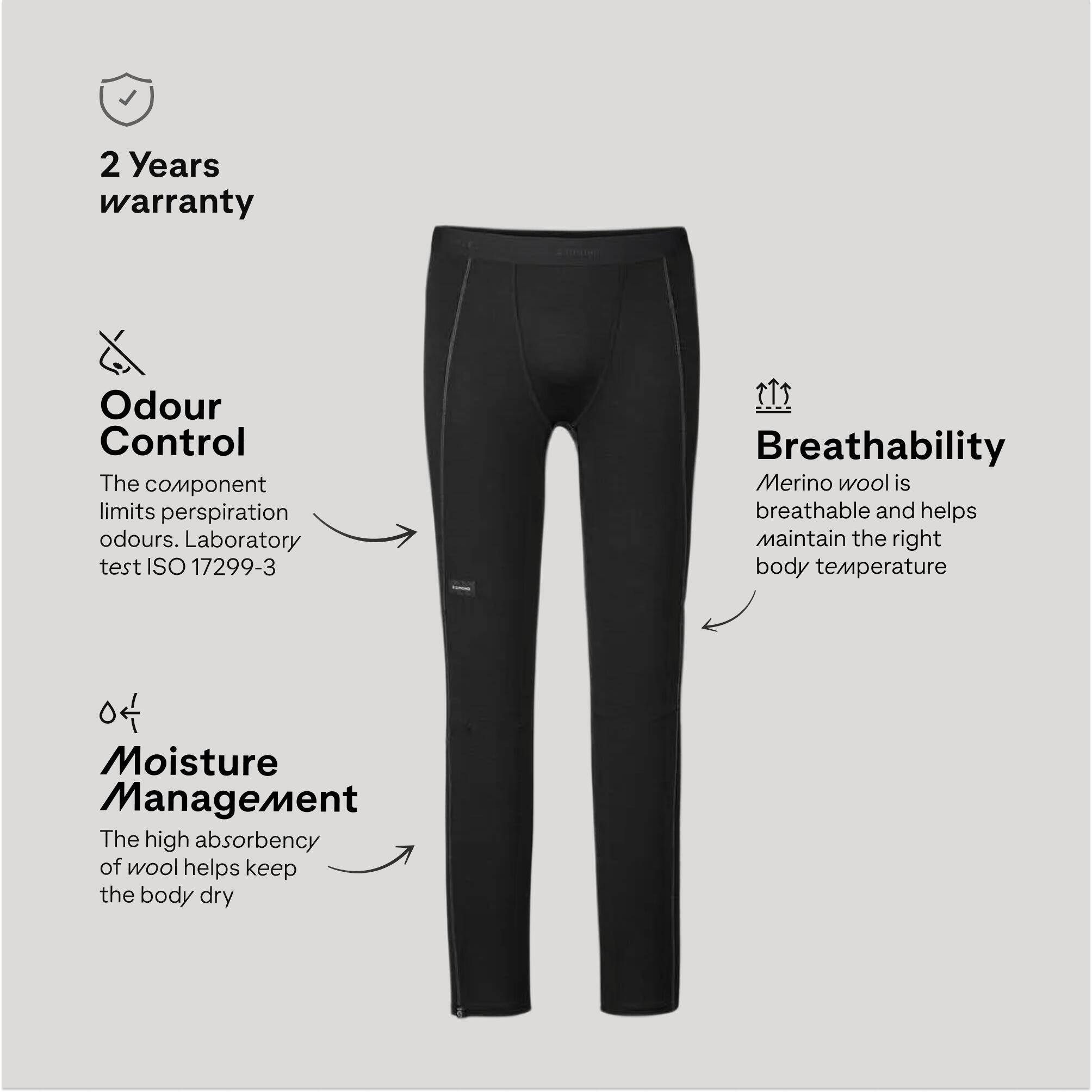 Men Trekking Merino Wool Base Layer - MT500 -  4