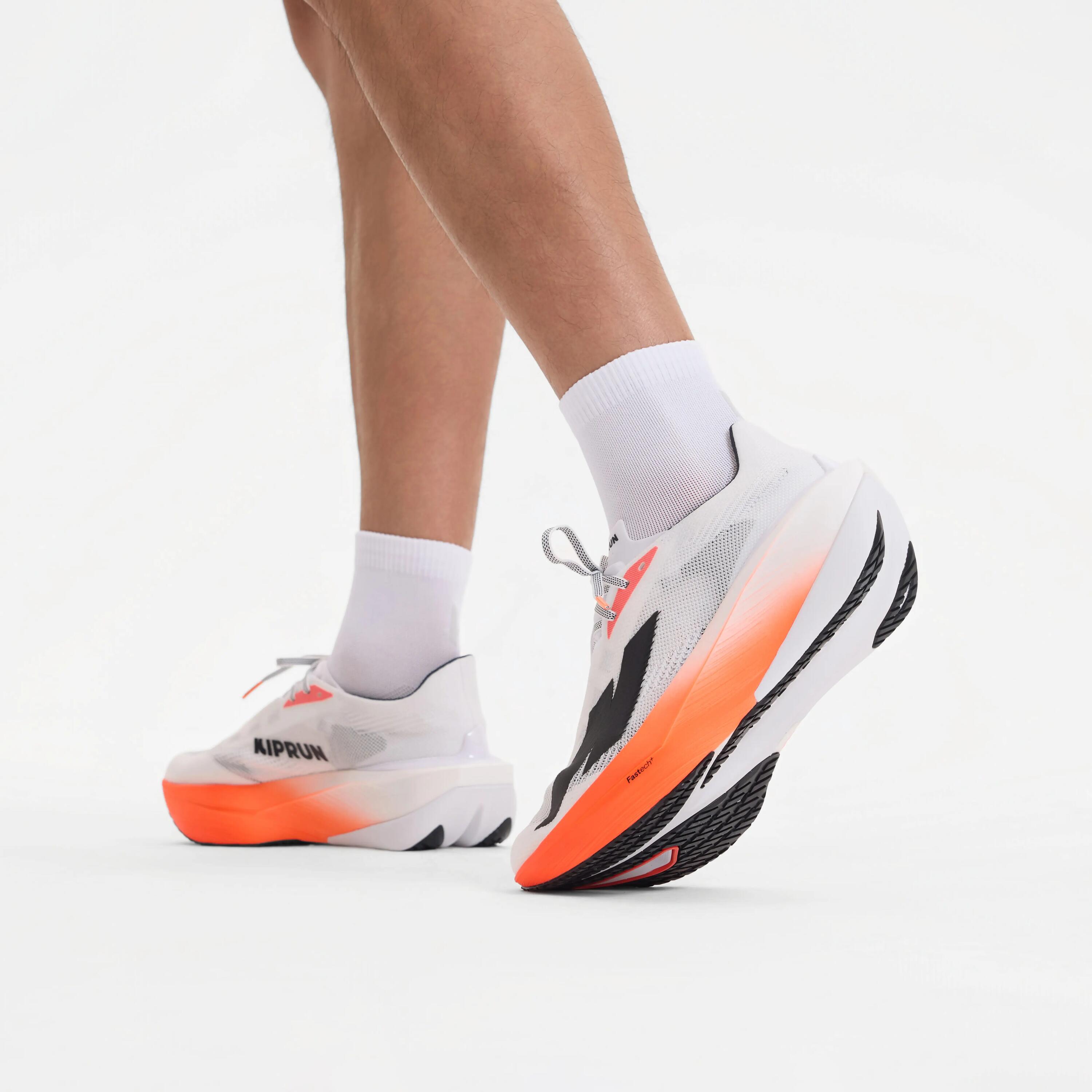 Scarpe running uomo KIPSTORM TEMPO bianco-arancione 10/10