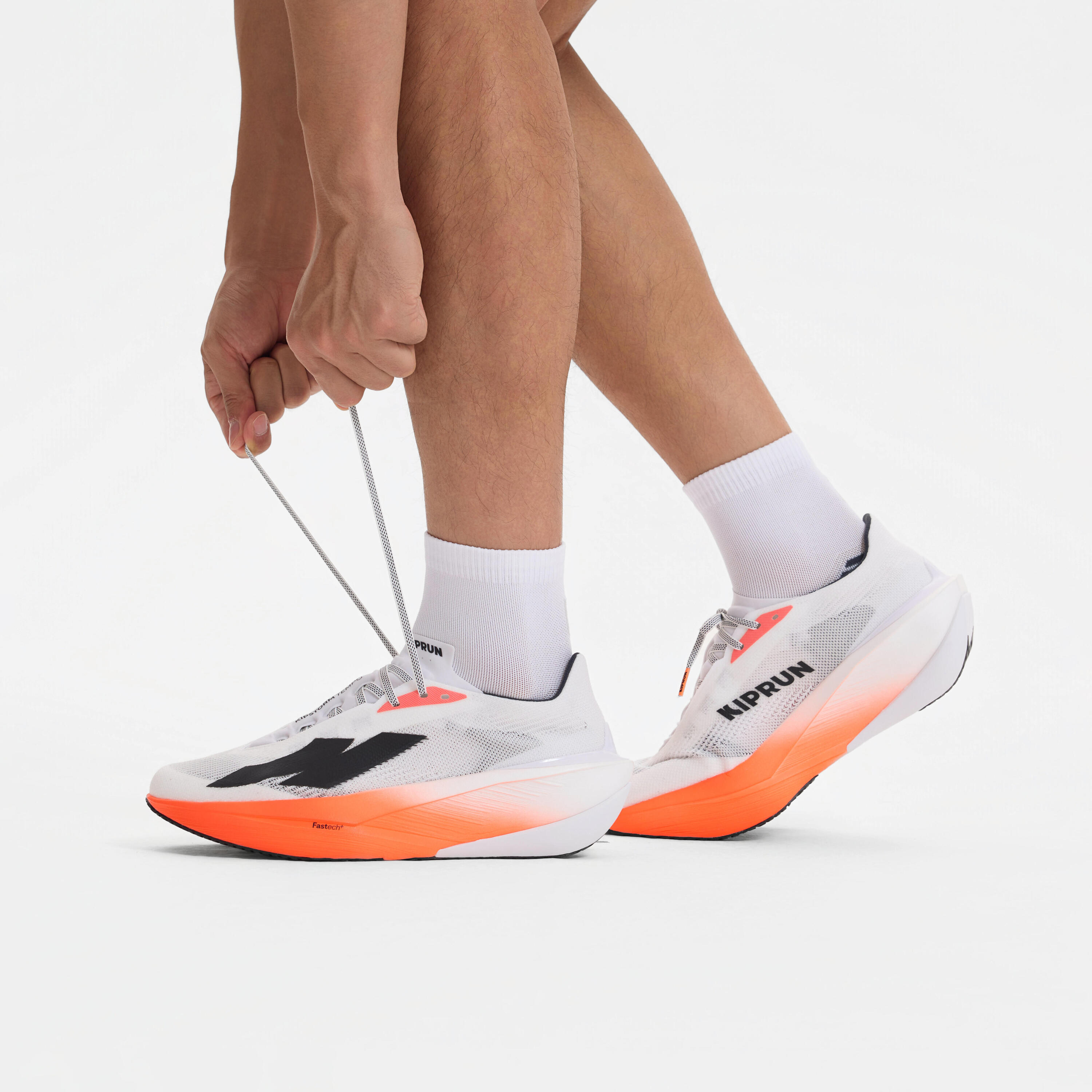 Scarpe running uomo KIPSTORM TEMPO bianco-arancione 9/10