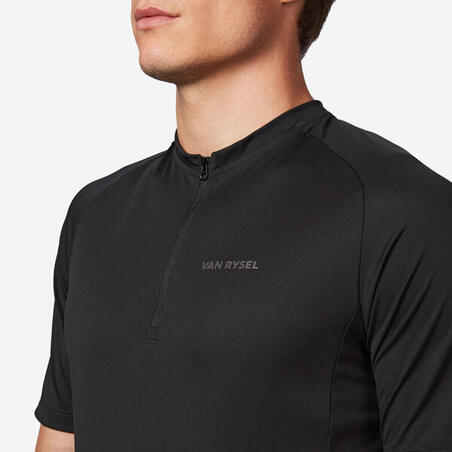 Джерсі чоловіче Essential для шосейного велоспорту з короткими рукавами чорне