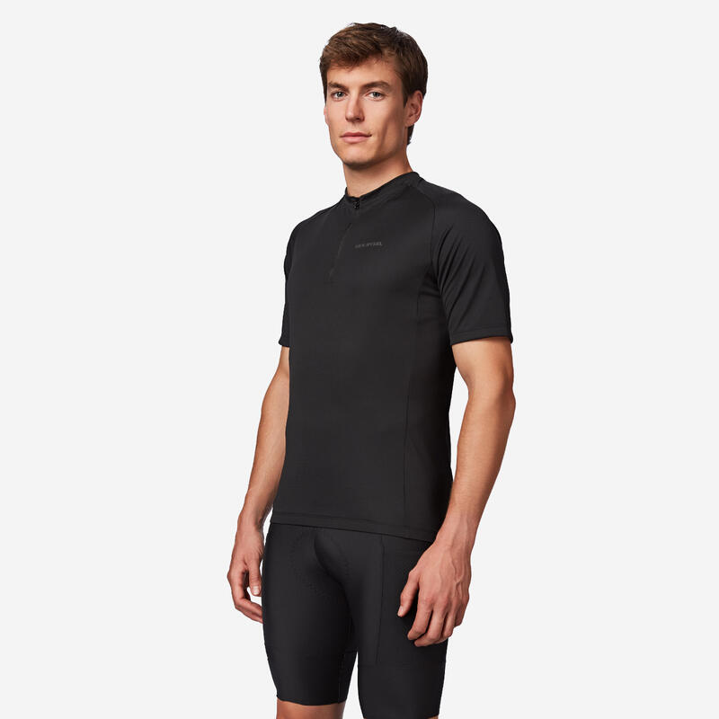 Tricou ciclism pe șosea Essential Negru Bărbați