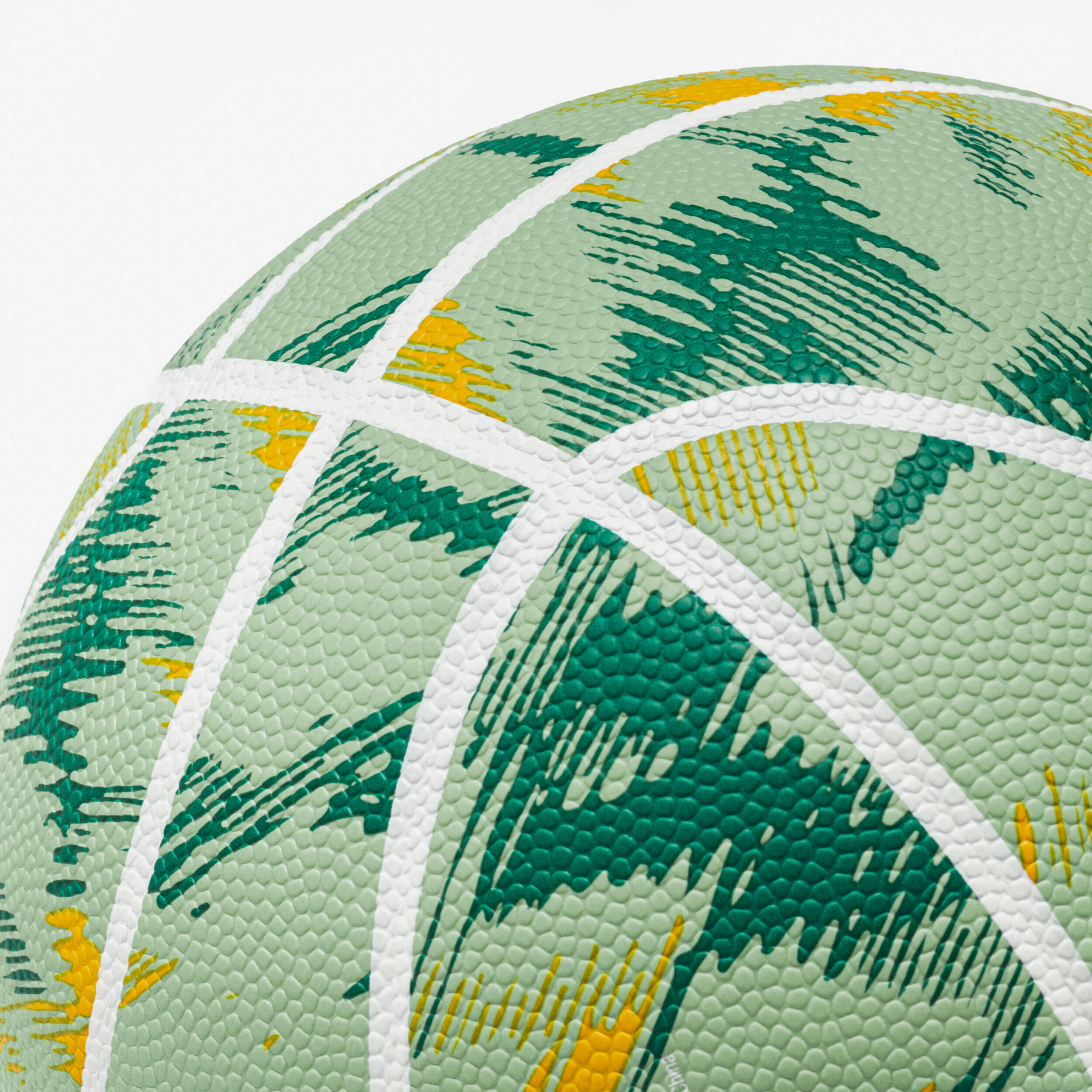 Kids' Size 4 Basketball K500 - Green/Turquoise -  5