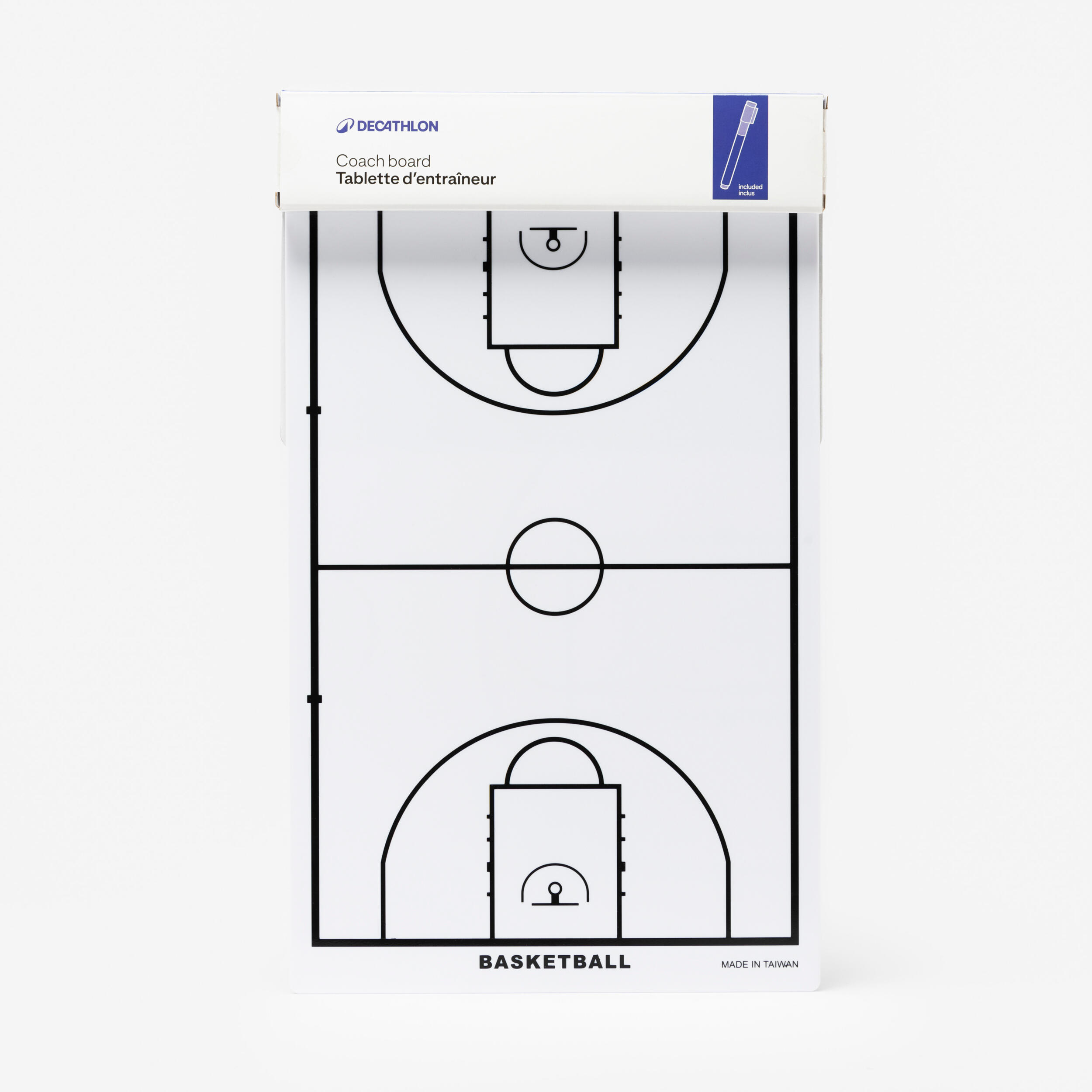 Pizarra de entrenador de baloncesto Tarmak con rotulador borrable 1/3