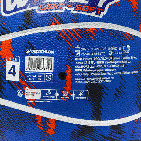 М'яч баскетбольний K500 розмір 4 червоний/синій