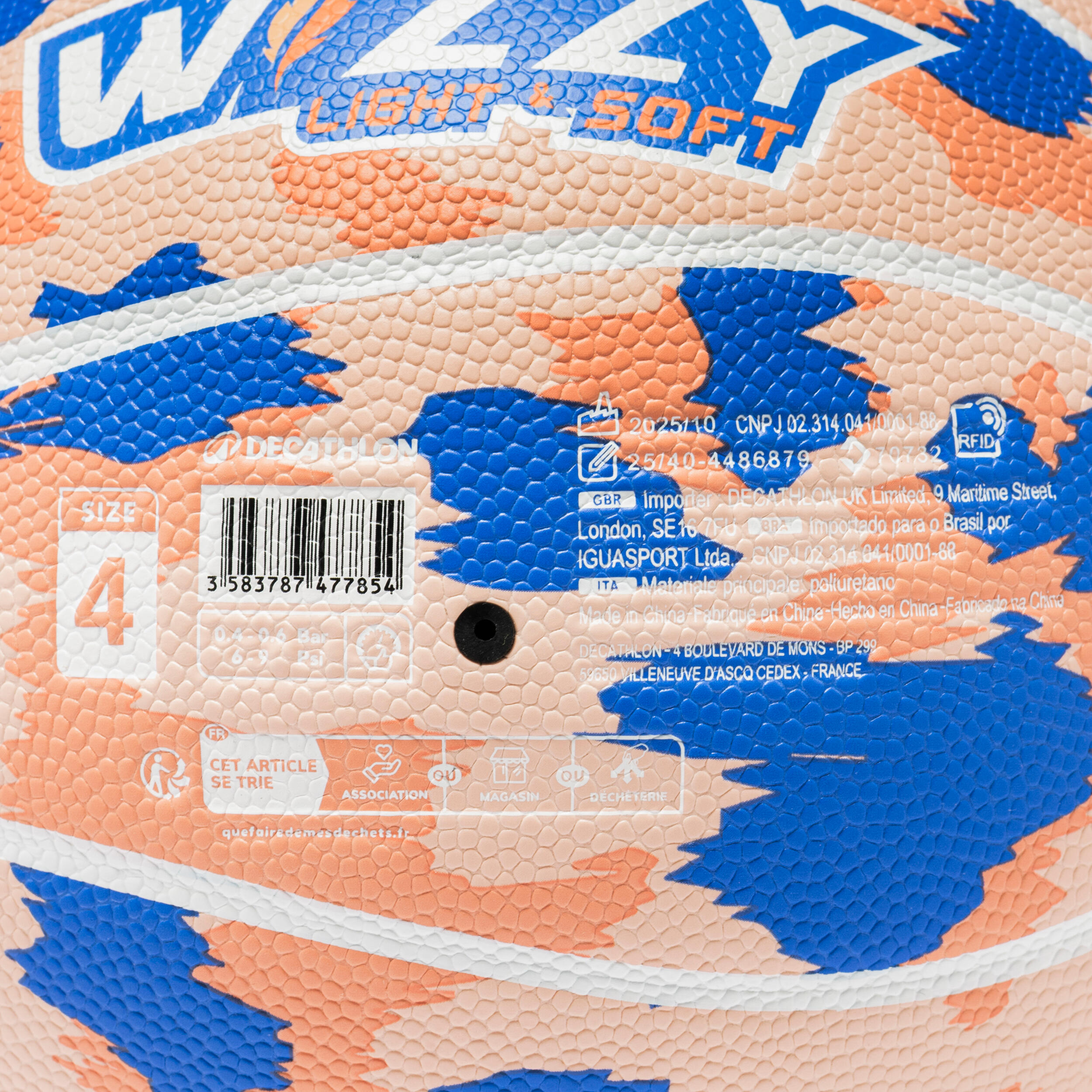 Ballon de basketball enfant - K 500 rose/bleu 5/5