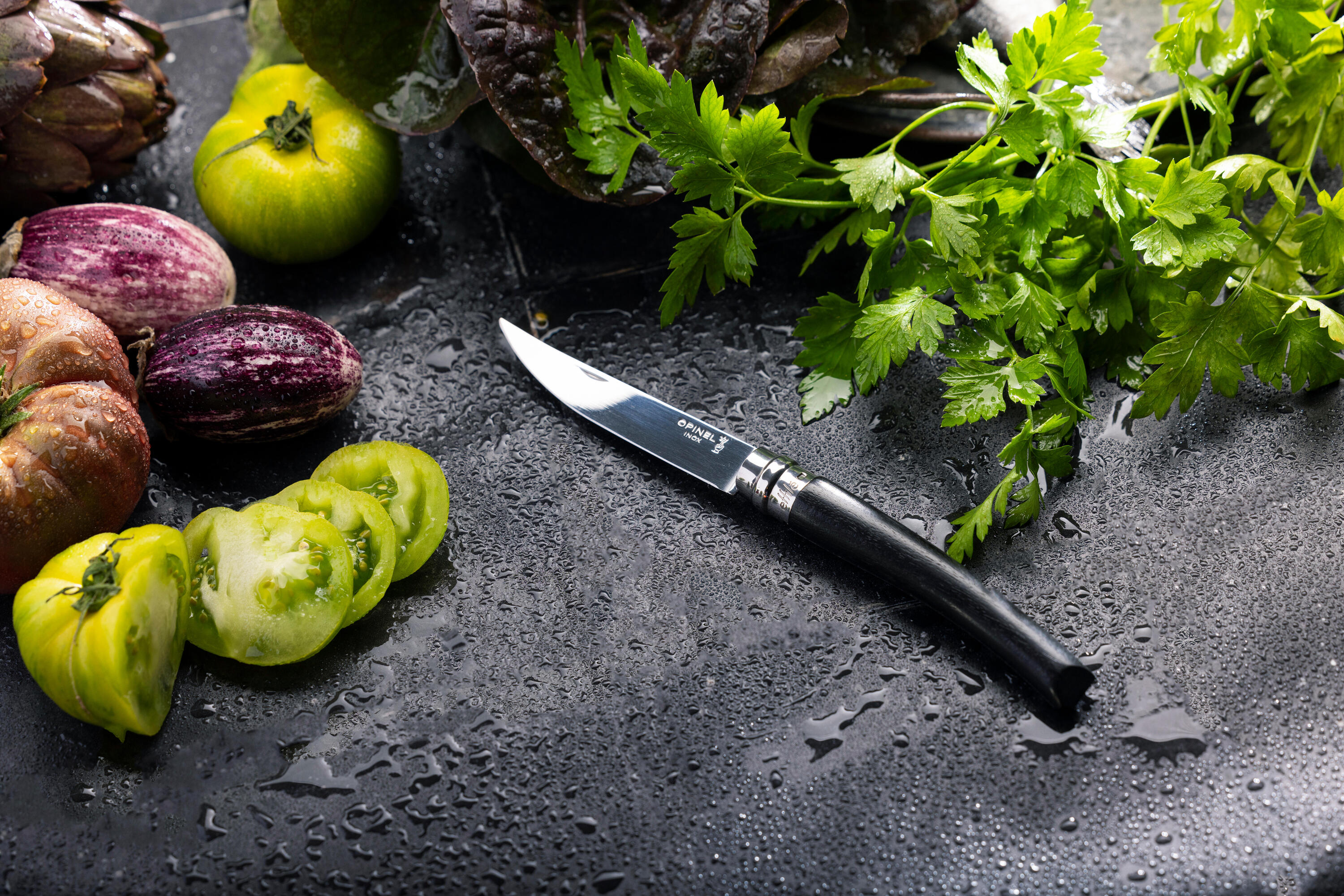 Coltello serramanico OPINEL n°10 inox affilato 10 cm ebano 8/9