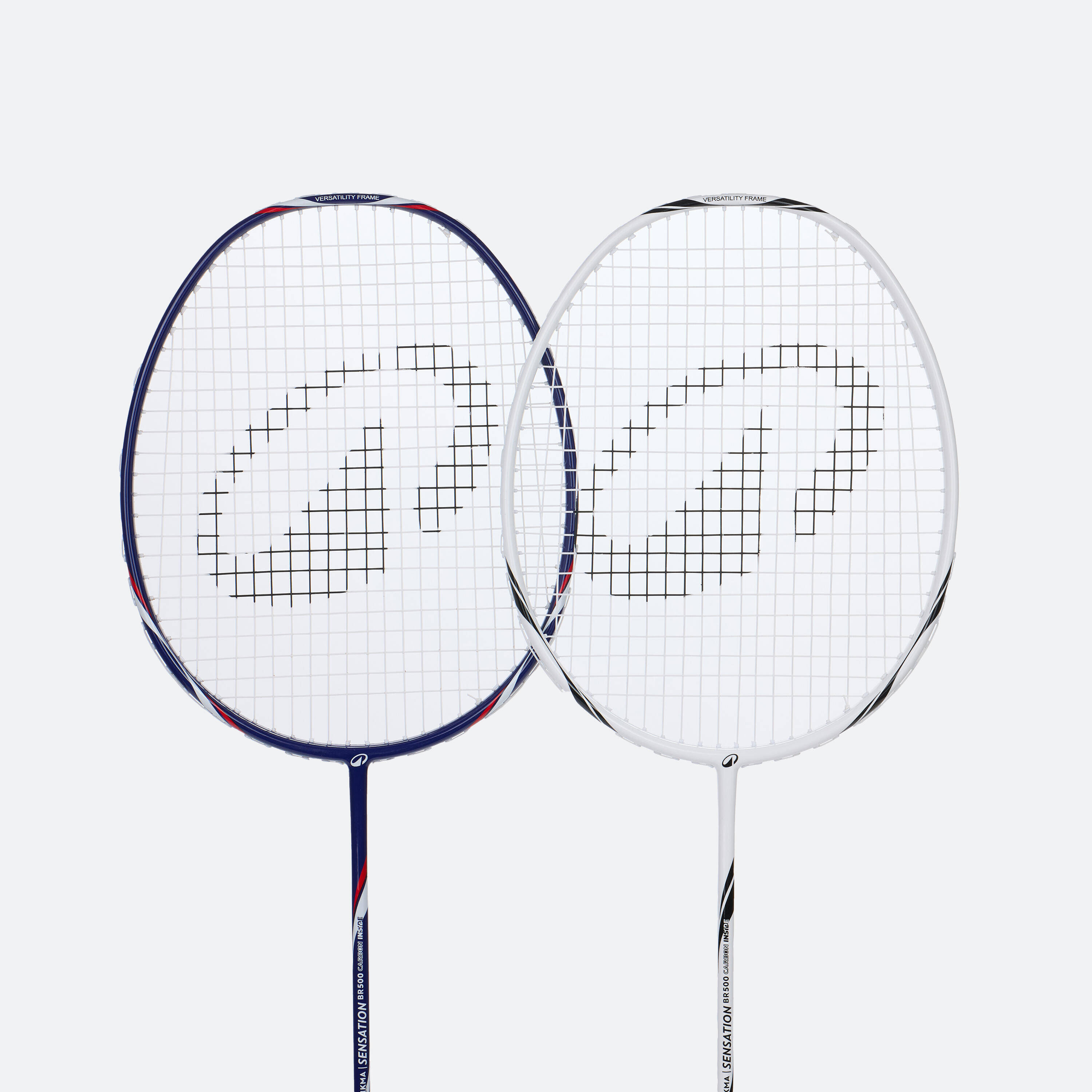 ADULT BADMINTON RACKET BR SENSATION 500 SET WHITE BLUE -  1