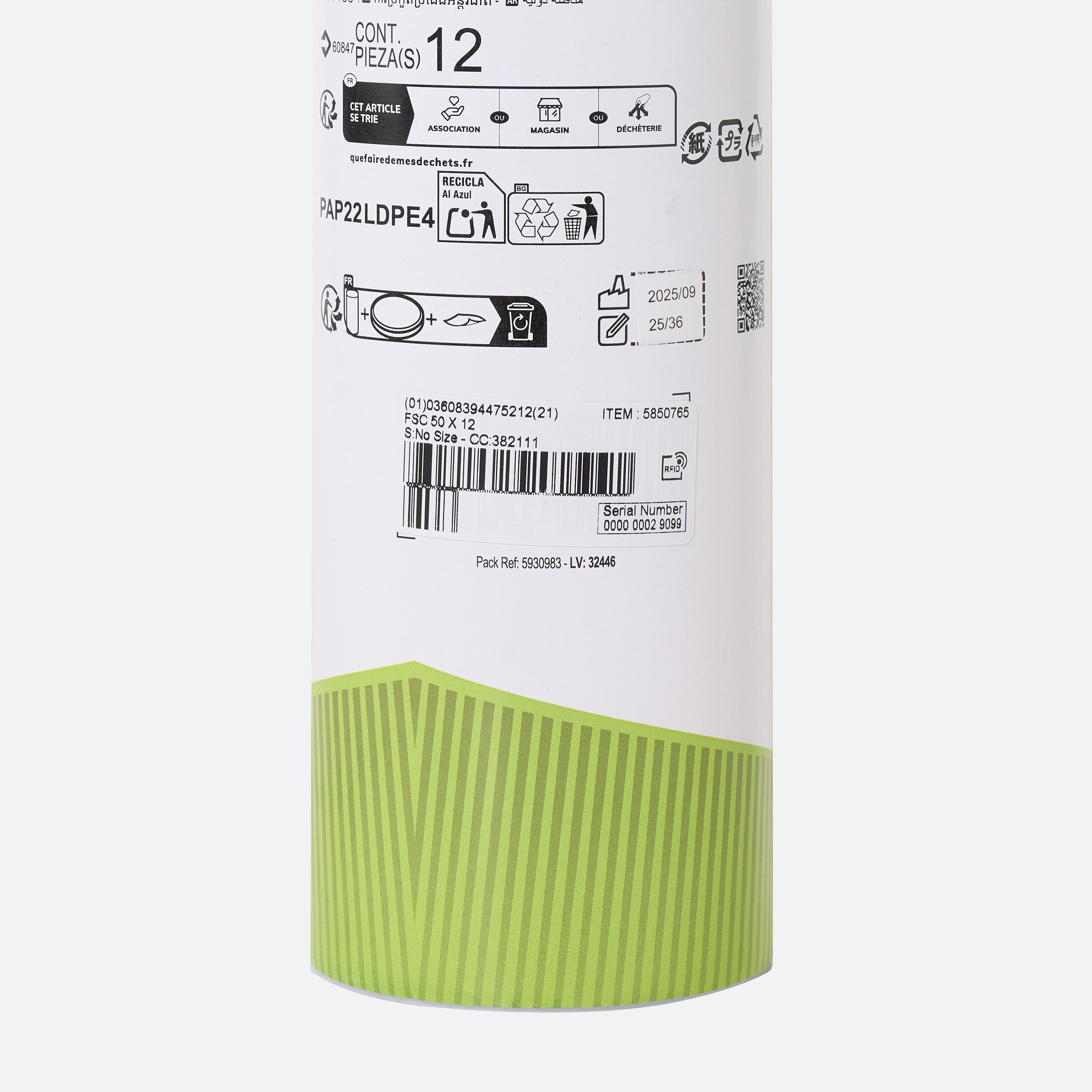 Lot de 12 Volants de Badminton Plumes FSC 50 6/12