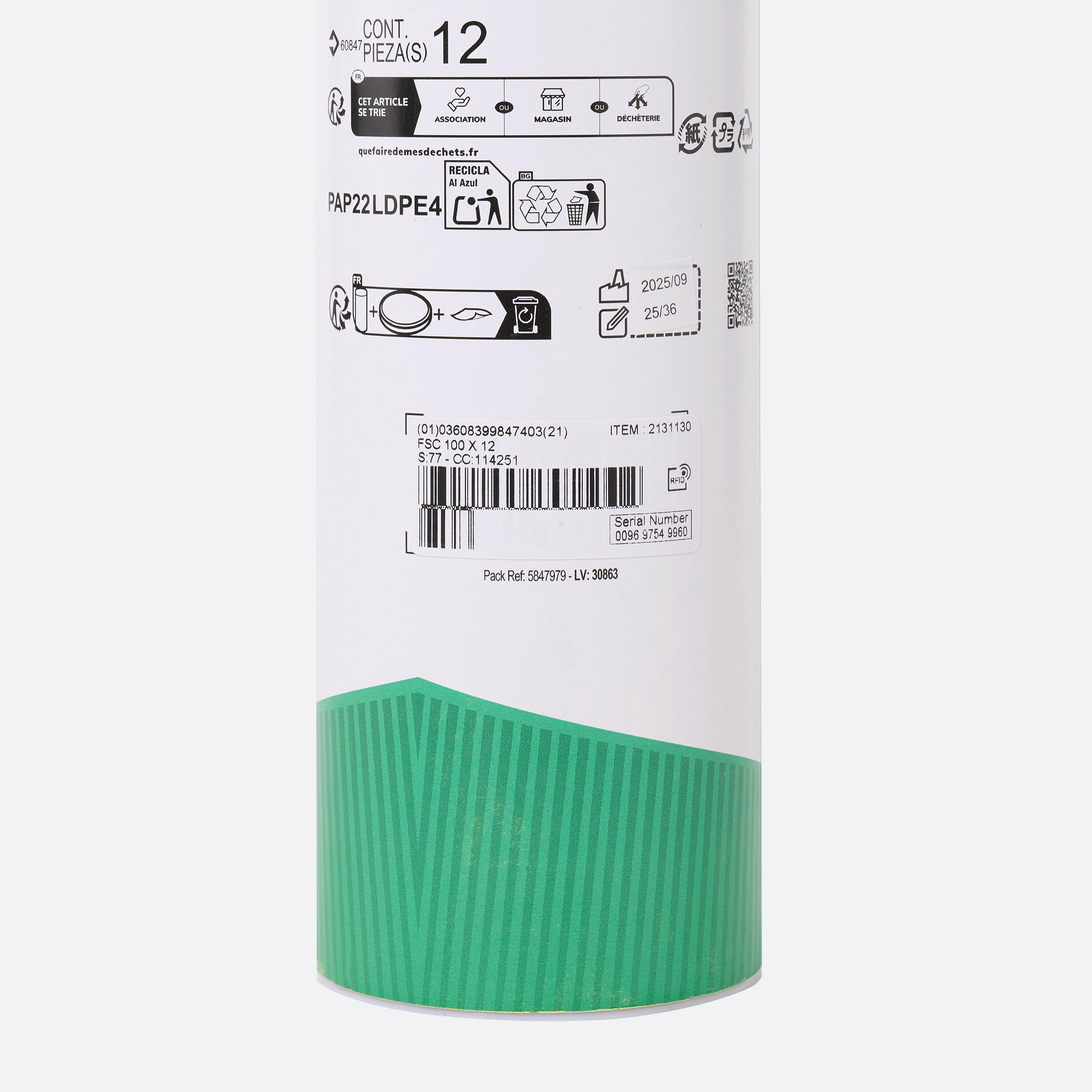 Lot de 12 volants de badminton plumes FSC 100 9/14