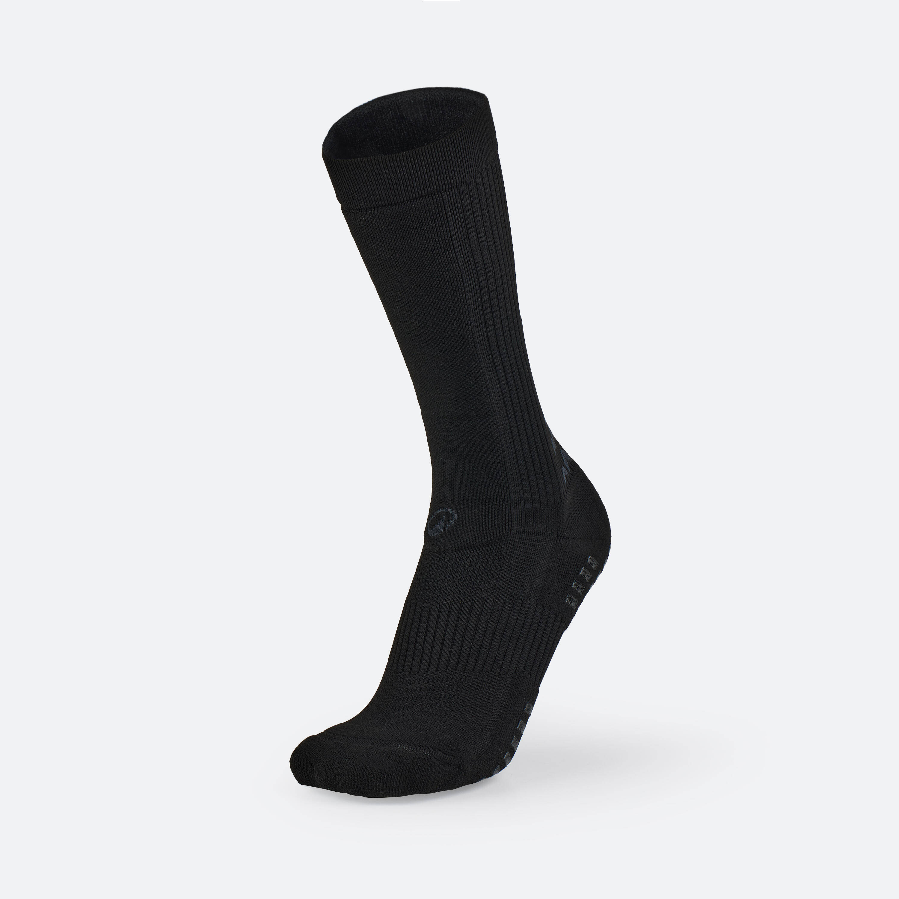 Kids' Short Grippy Football Socks Viralto MiD - Black -  1