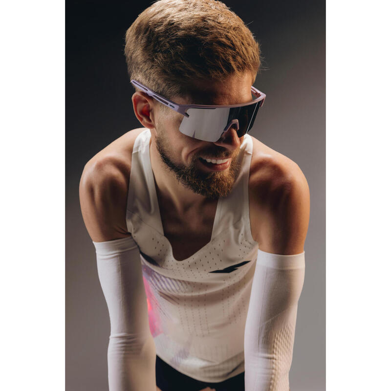 Maiou de alergare Kiprun PROTEAM bej-roz bărbați