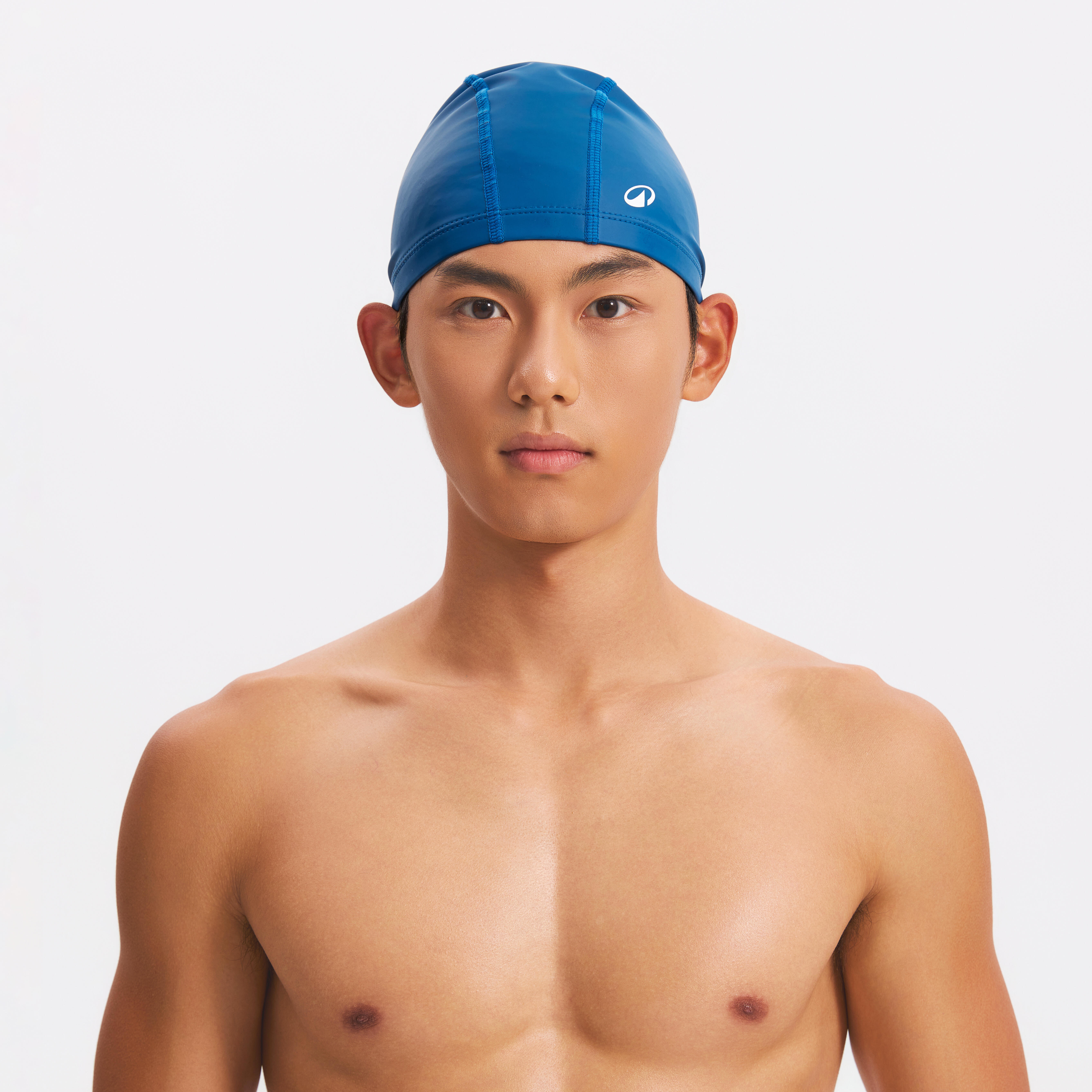 Coated mesh swimming cap size M blue