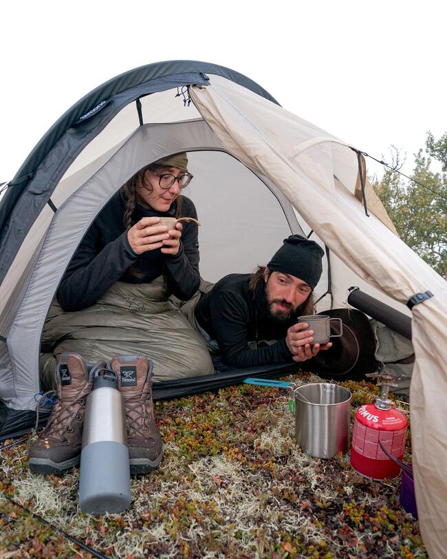 Tunnel tent awning