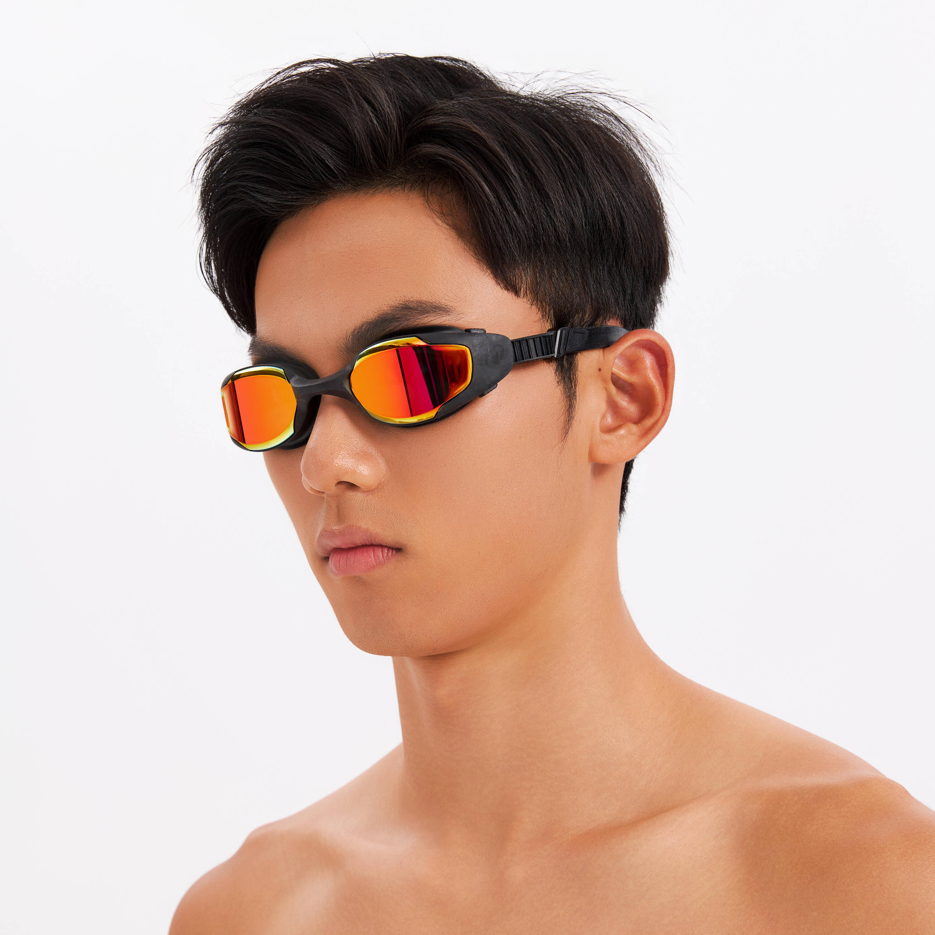 Swimming goggles, Spirit mirror black orange -  3