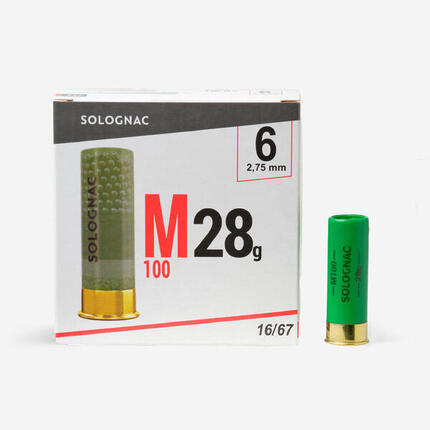 Cartucho Caza Solognac M100 28 g Calibre 16/67 Perdigón N.° 8 x25
