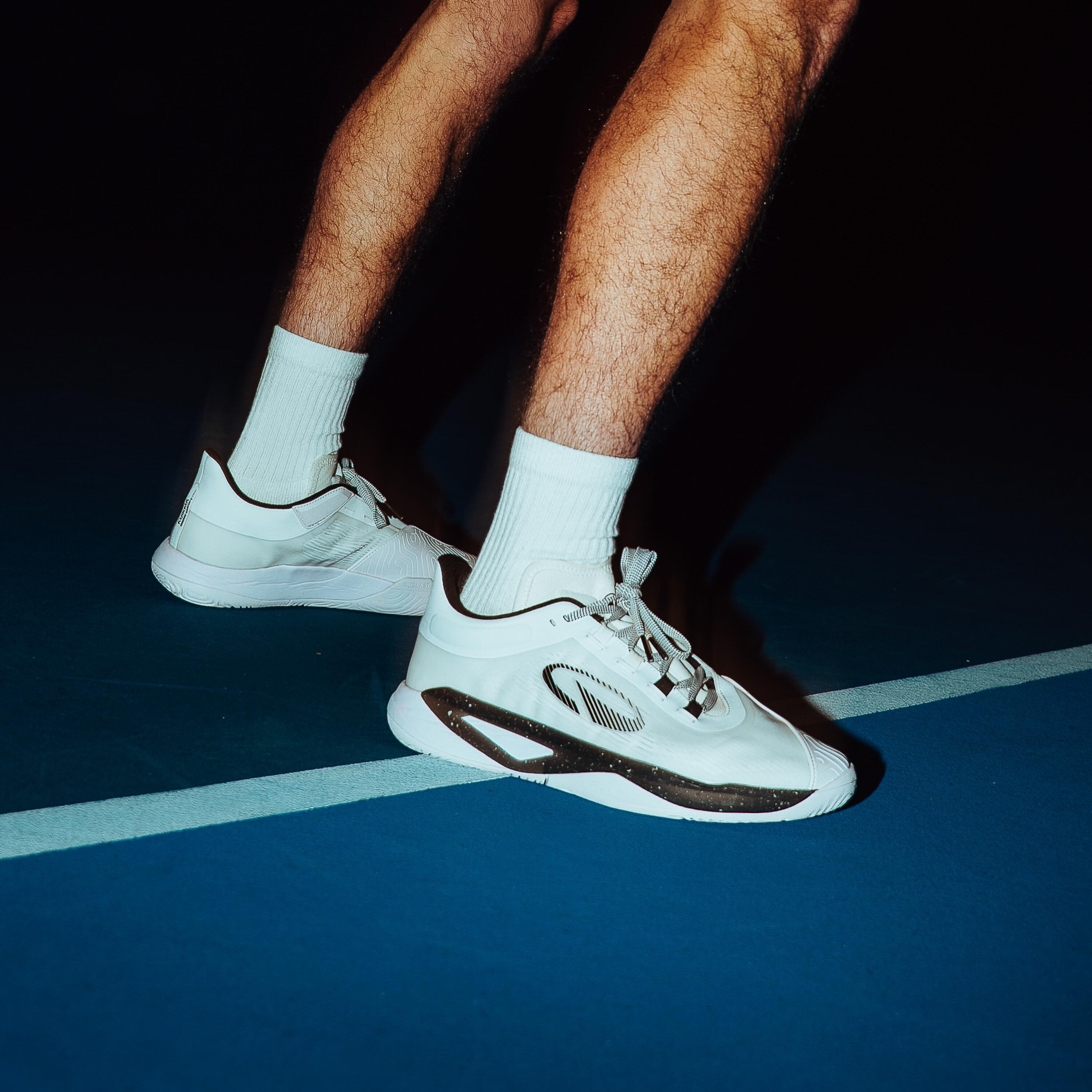 CHAUSSETTES DE TENNIS HAUTES RS 500 BLANC LOT DE 3 2/7