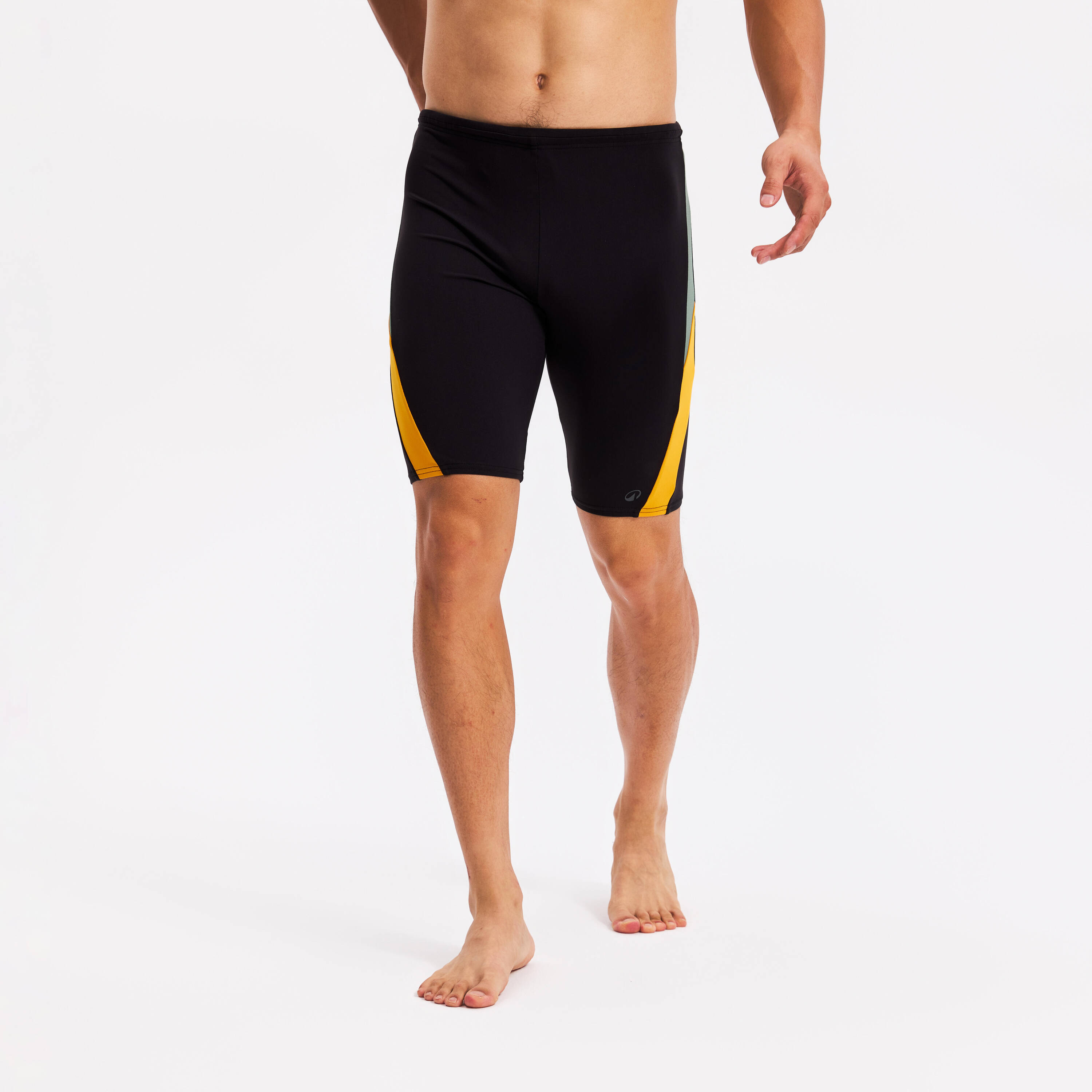 Men’s swimming jammer, Yoko black yellow -  1
