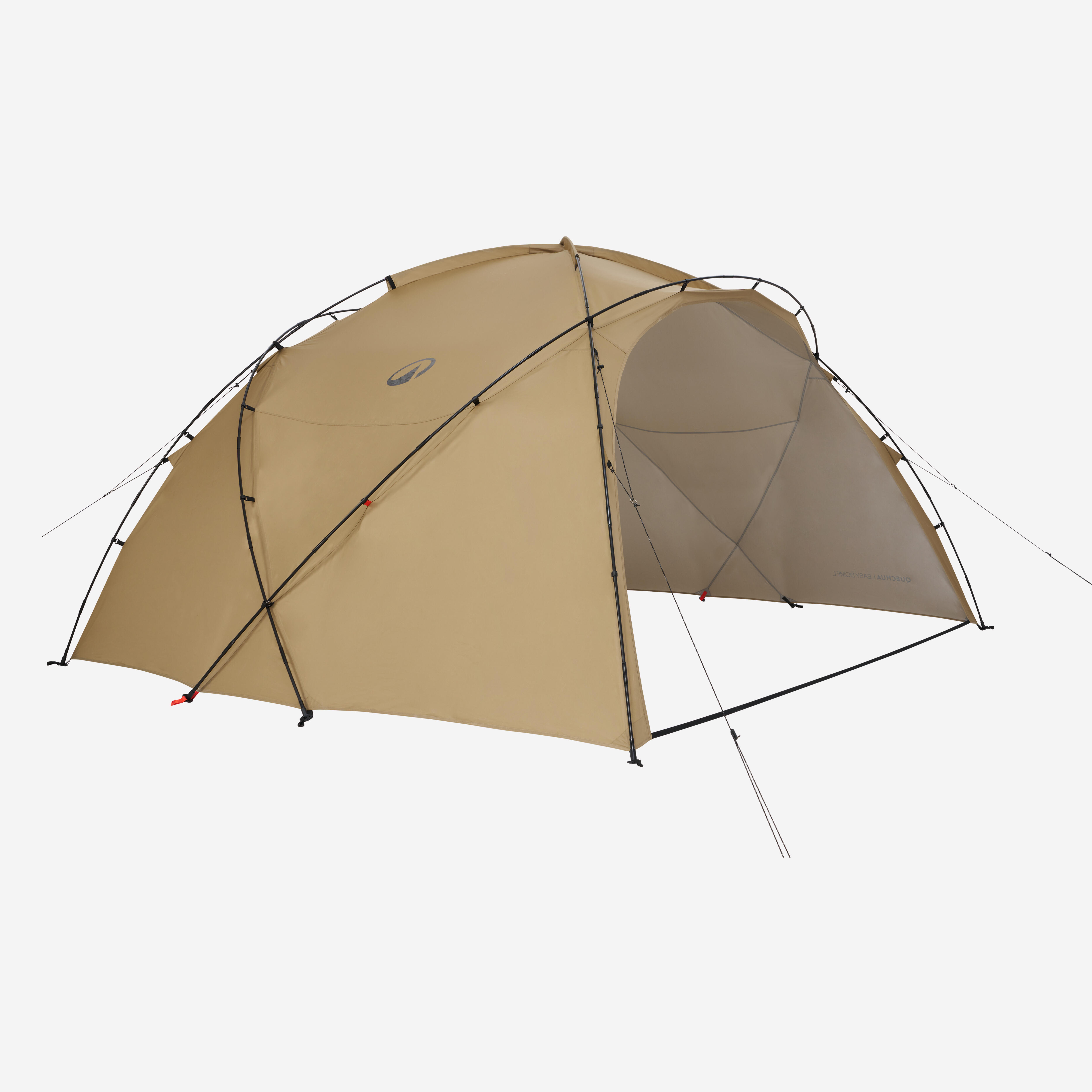 キャンプ アーチ型ドームテント 4～6 人用 EASY DOME ブラウン376 x