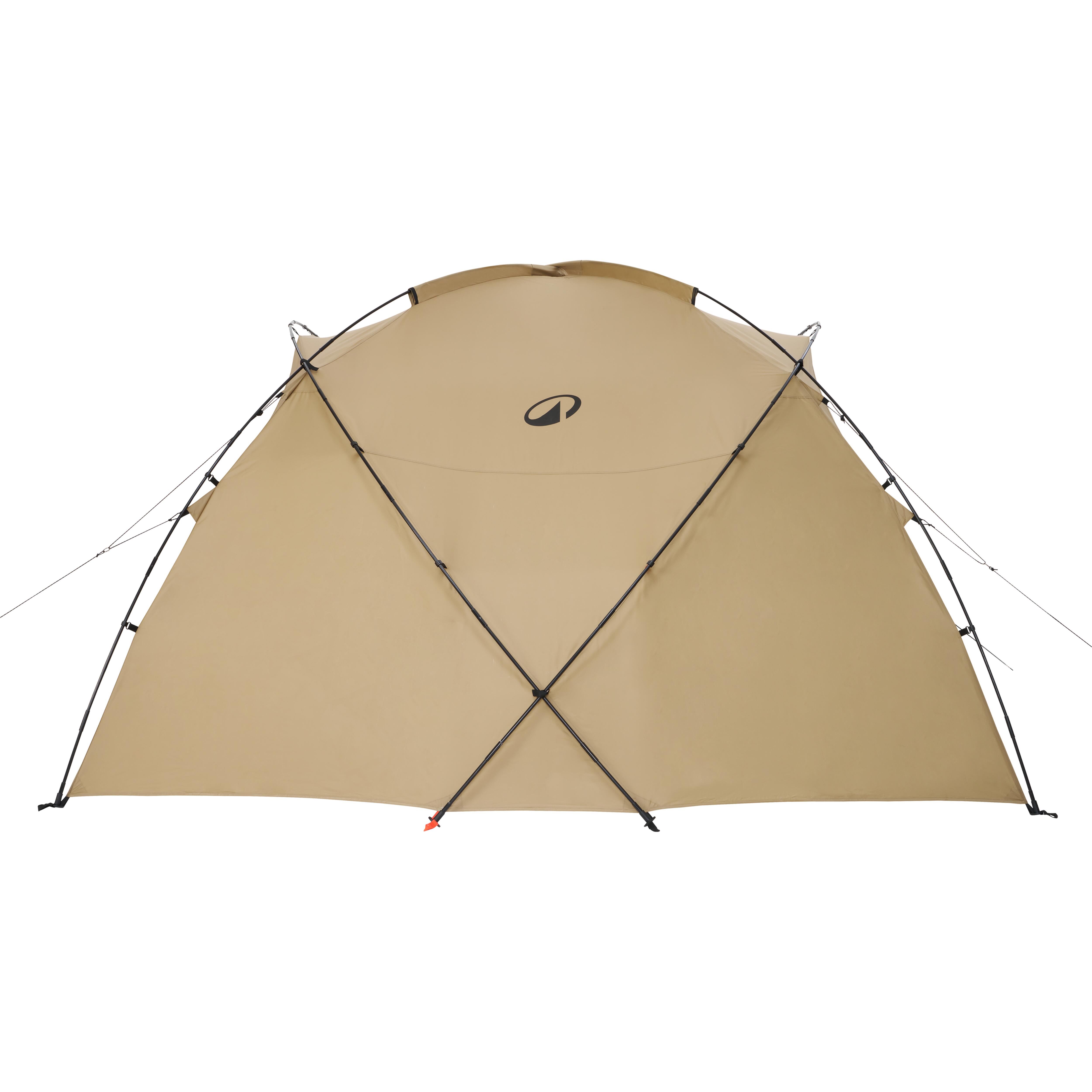 キャンプ アーチ型ドームテント 4～6 人用 EASY DOME ブラウン376 x
