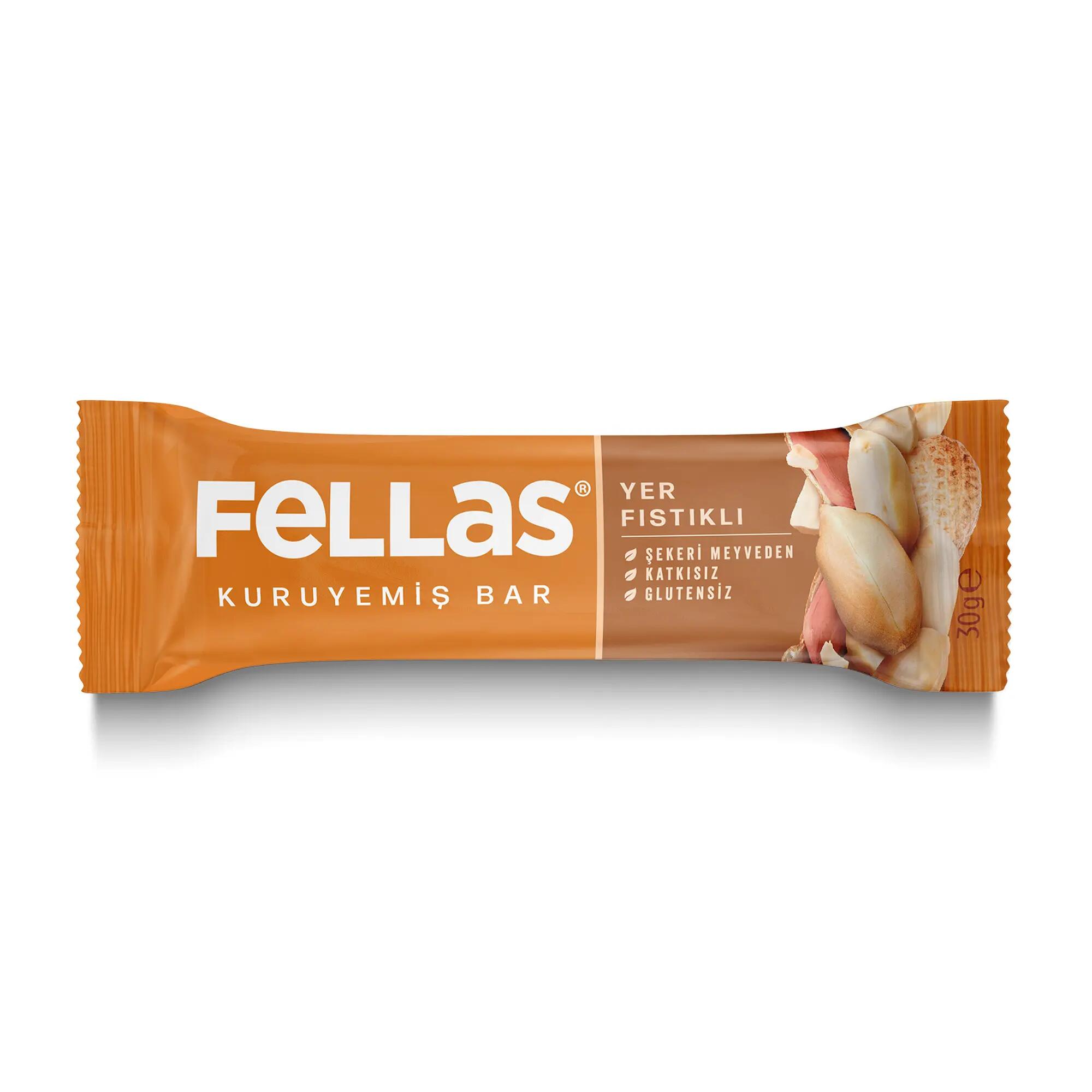 Fellas Yer Fıstıklı Kuruyemiş Bar 30 Gr 1/2
