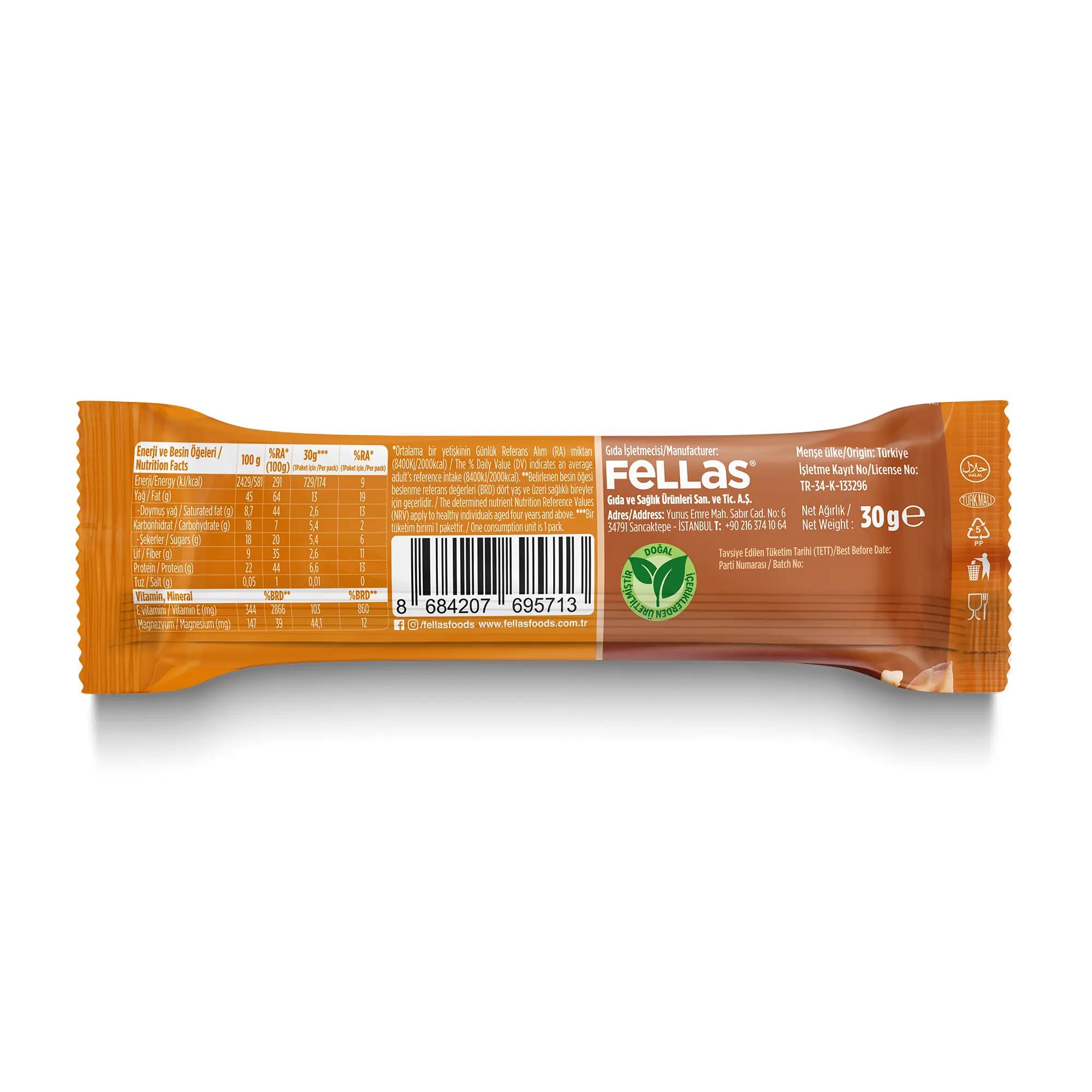 Fellas Yer Fıstıklı Kuruyemiş Bar 30 Gr 2/2