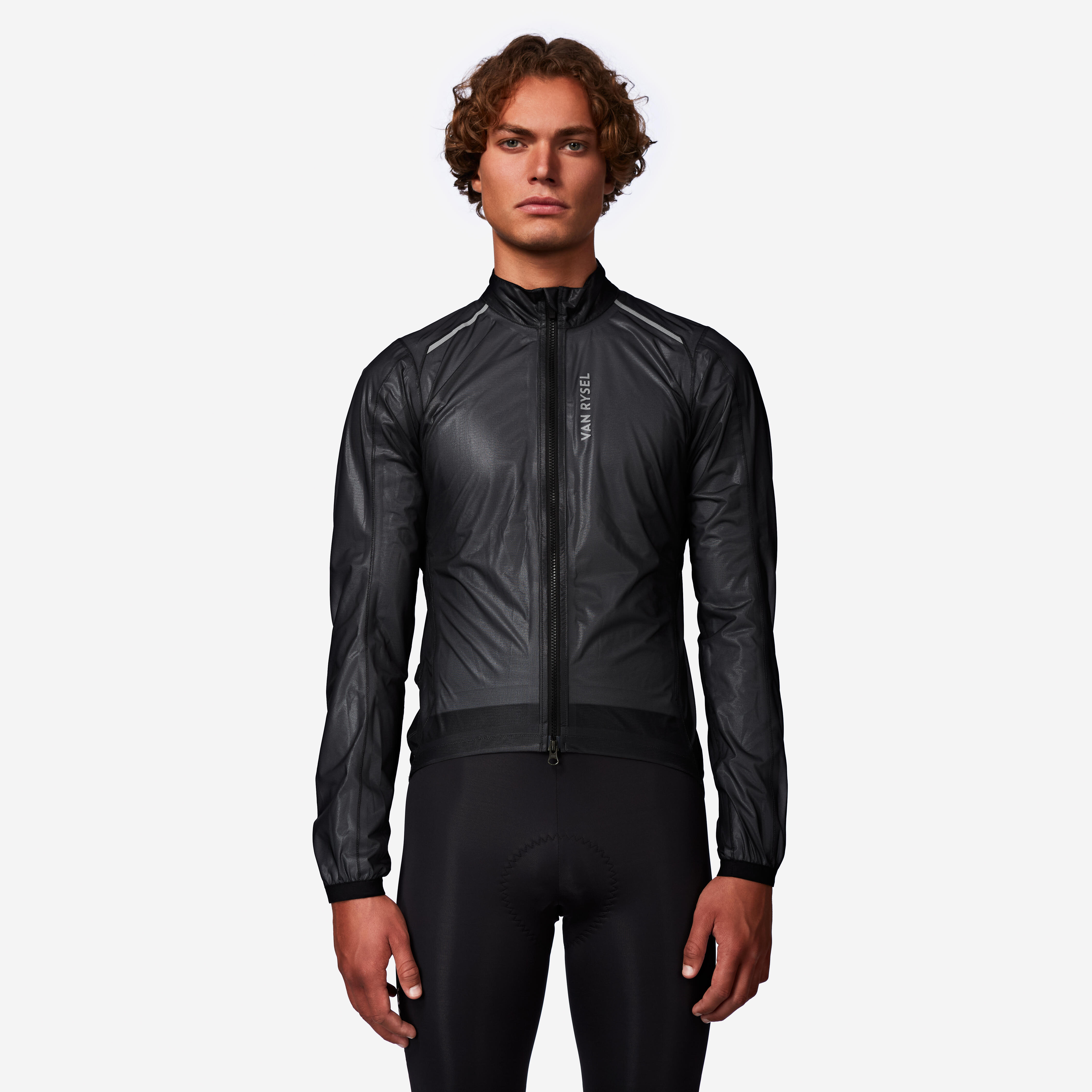 Men's RCR Ultralight Long-Sleeved Road Bike Rain Jacket - Black