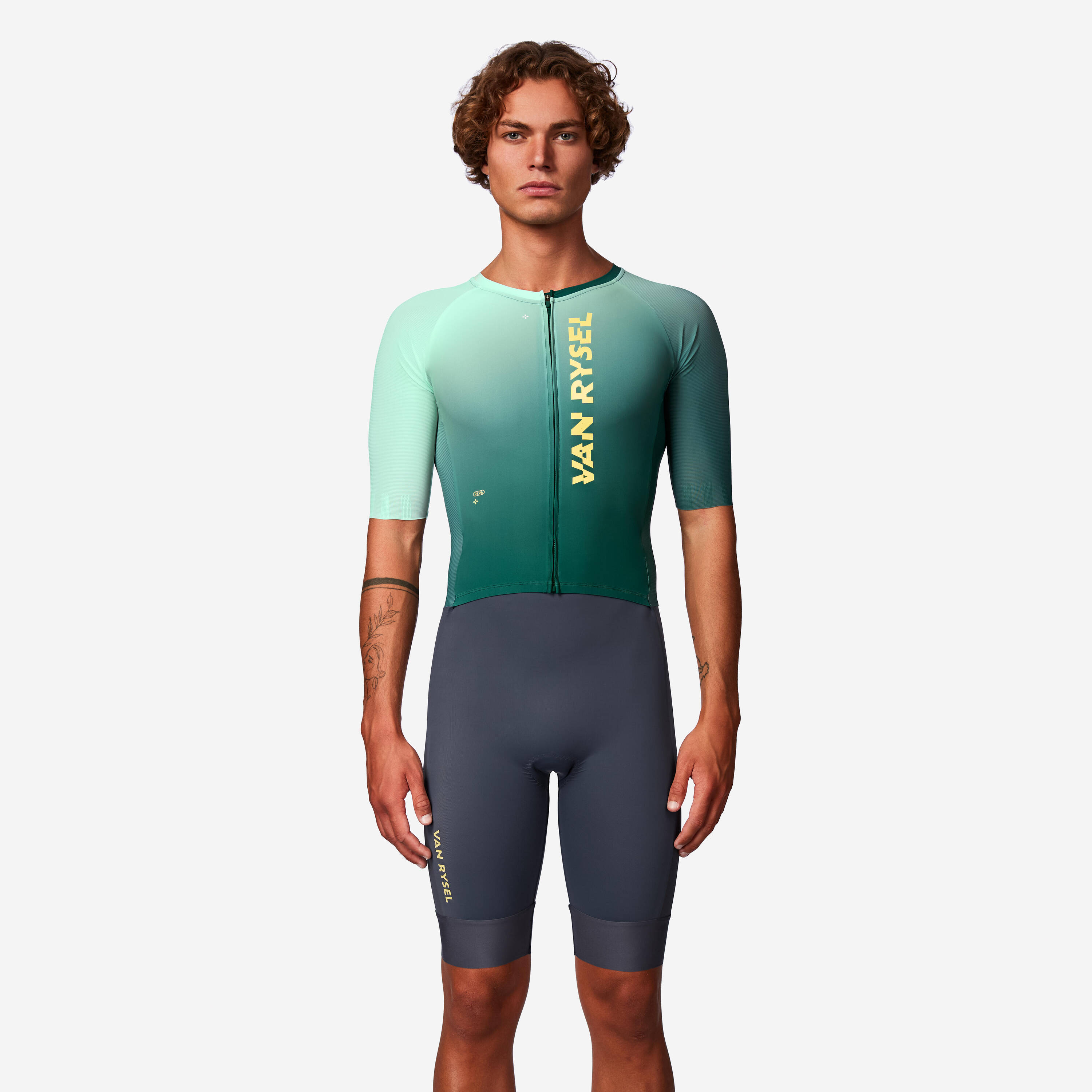 Men's Long-Distance Triathlon Trisuit, RCR-X - Green -  1