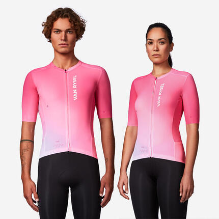 Maillot Ciclismo Carretera RCR-R 2 Adulto Rosa Manga Corta Muy Ajustado