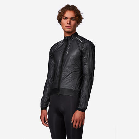 Дождевик мужской для велоспорта складывающийся RR 900 ULTRALIGHT черный