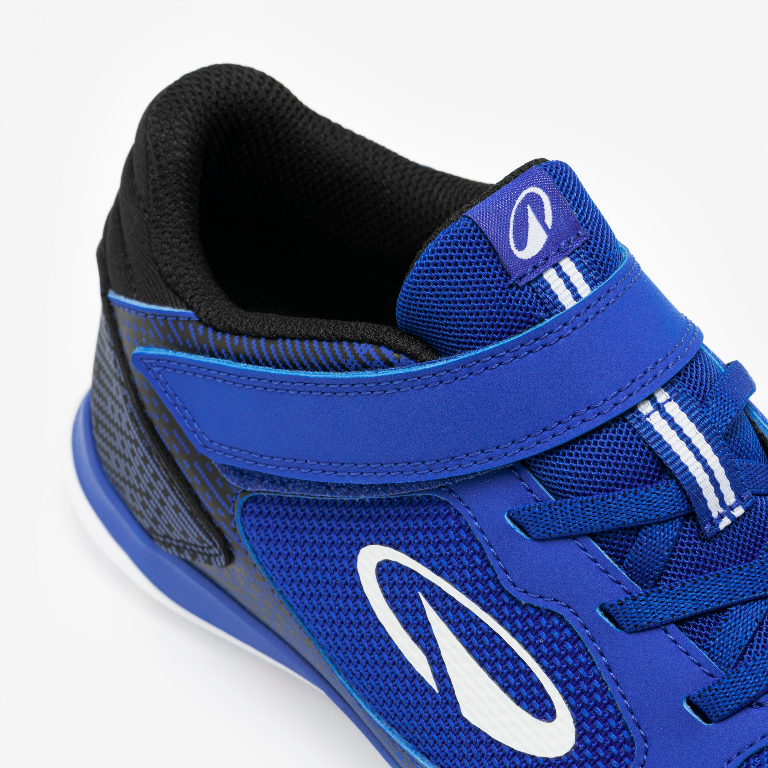 Scarpe calcio bambini ESKUDO CLUB TURF EASY senza lacci blu-nero 7/15
