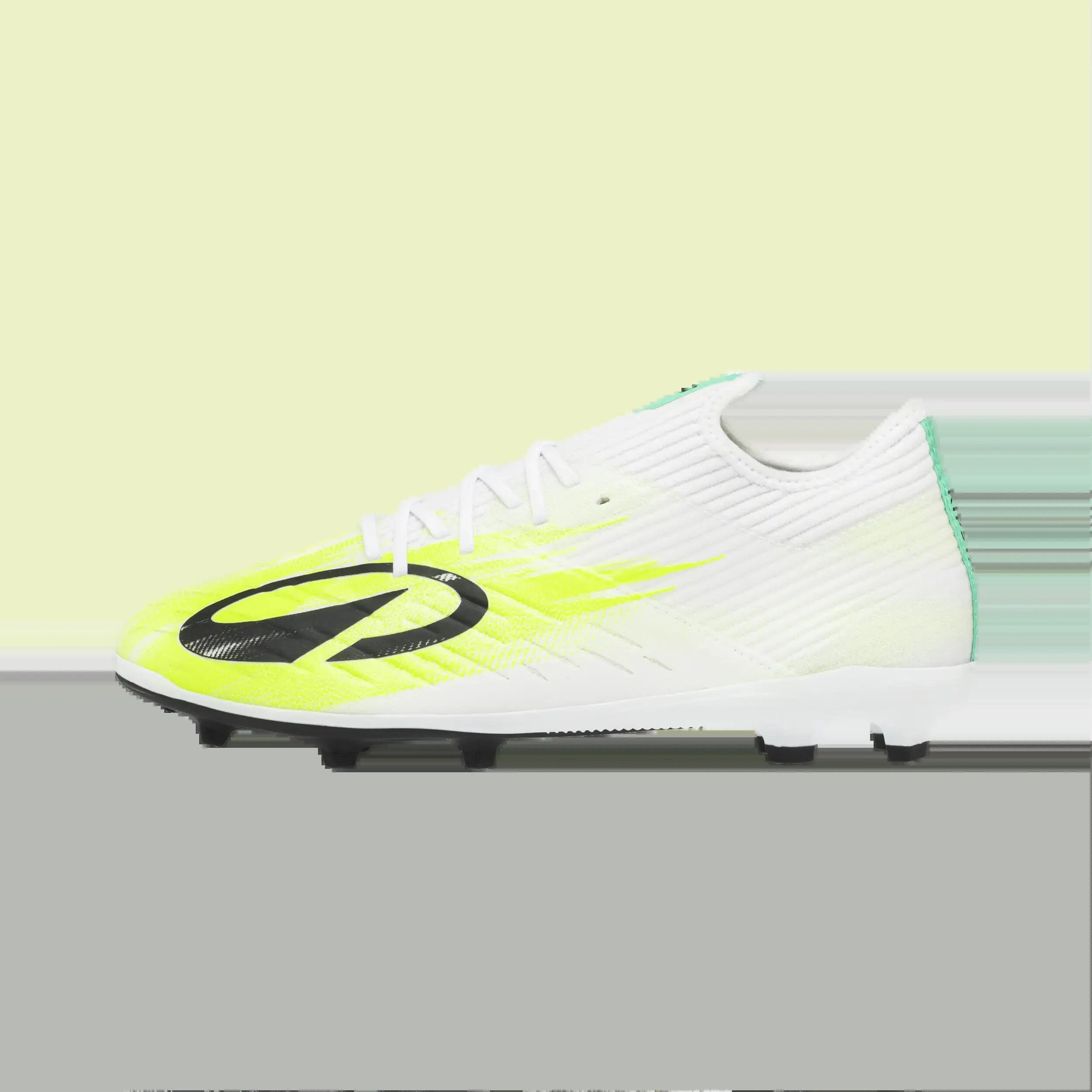 Chuteiras de futebol criança com atacadores CLR FG Branco Amarelo Meteor 10/11