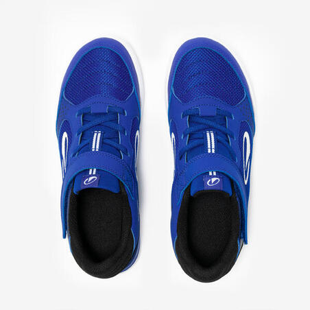 Бутси футбольні дитячі Eskudo Turf без шнурків чорні/сині