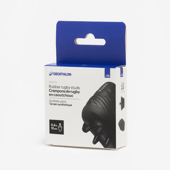 Crampons de rugby caoutchouc 10 mm vissés terrain synthétique ou sec, lot de 16