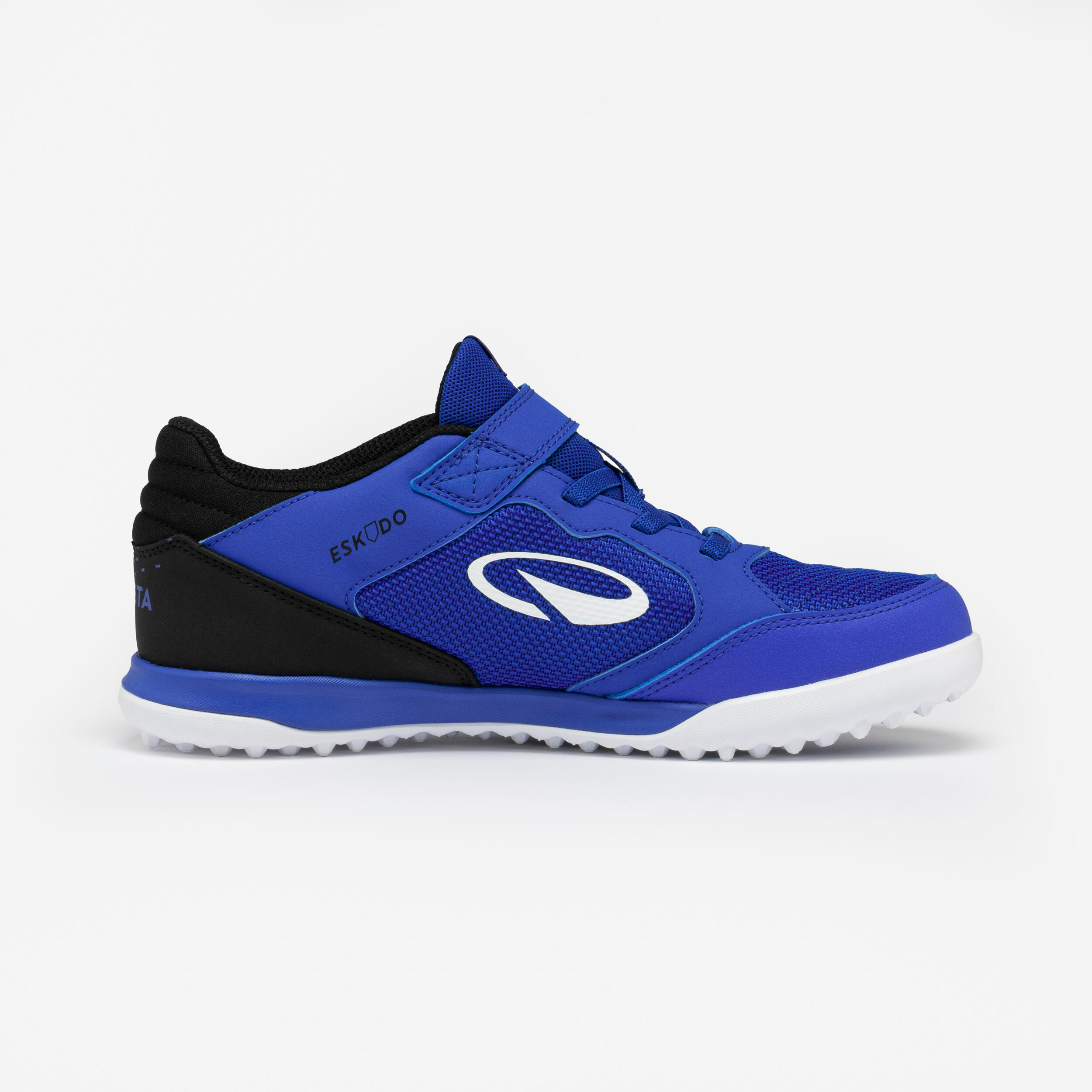Scarpe calcio bambini ESKUDO CLUB TURF EASY senza lacci blu-nero 3/15