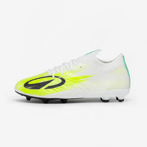 Botas de fútbol niño con cordones CLR FG Blanco Amarillo Meteor