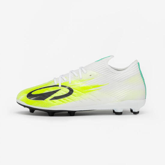 Chaussures de football enfant a lacets CLR FG White Yellow Meteor