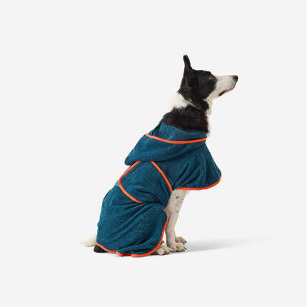 Peignoir pour chien bleu